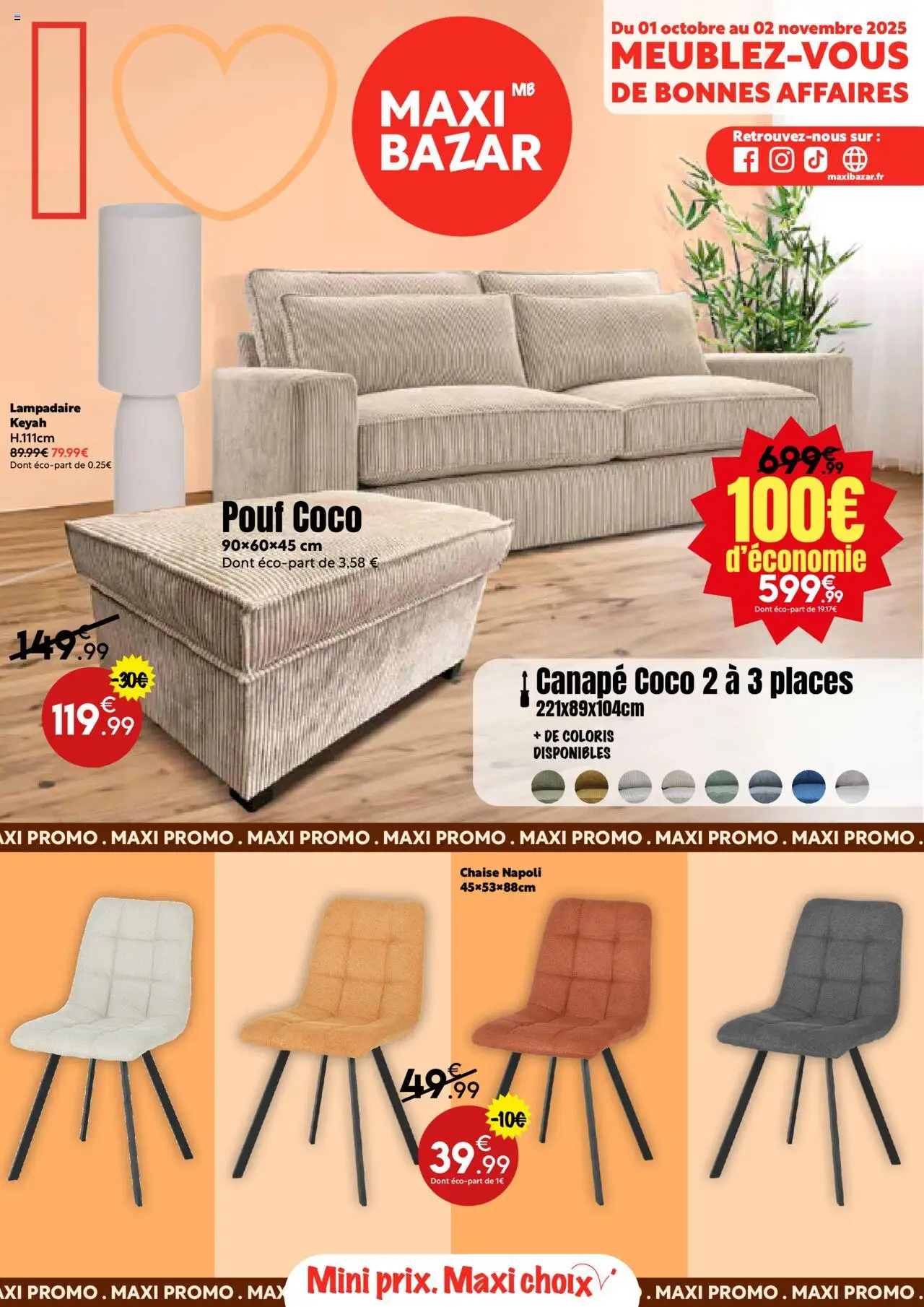 {H1} | Page: 1 | Produits: Lampadaire, Canapé, Chaise