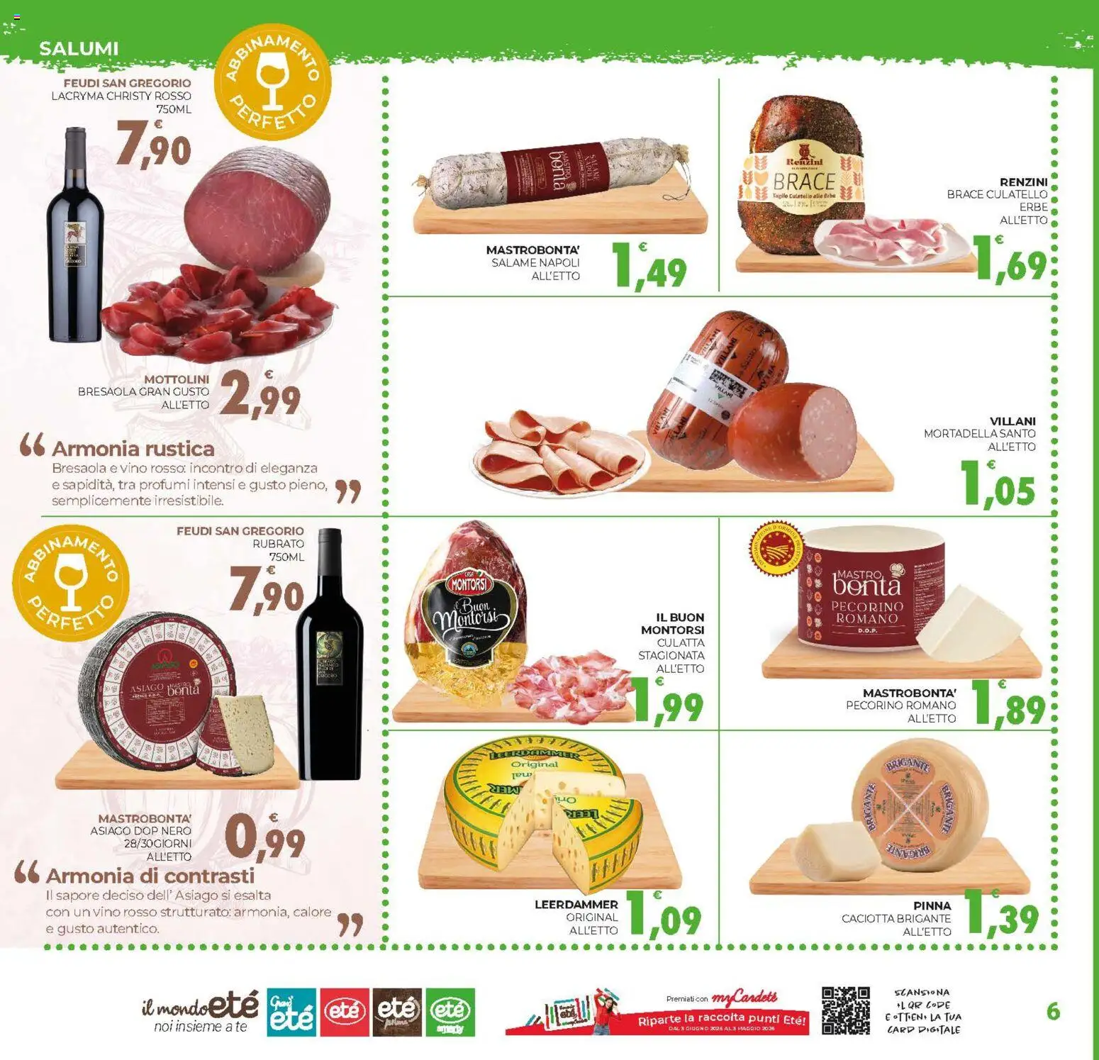 Volantino Eté del 02.12.2025 | Pagina: 6 | Prodotti: Bresaola, Vino, Mortadella, Pecorino Romano