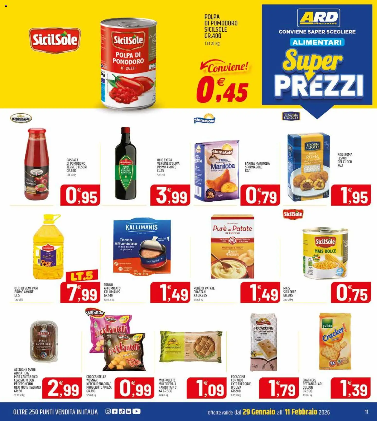 Volantino ARD Discount del 29.01.2026 | Pagina: 11 | Prodotti: Riso, Patate, Olio, Peperoncino