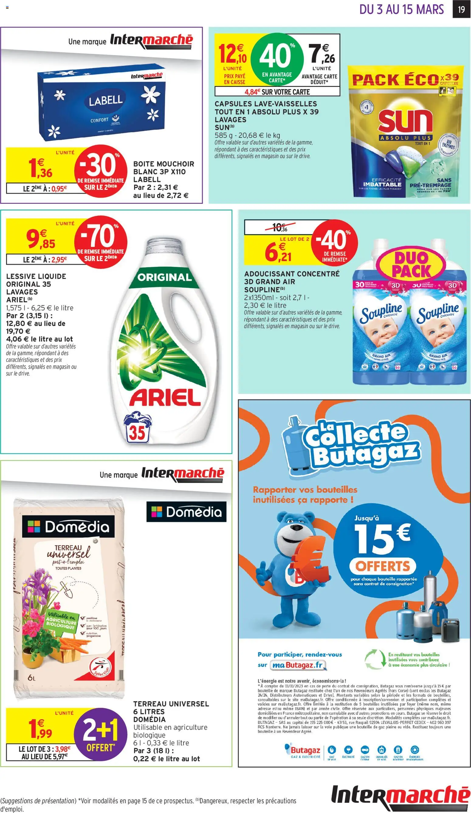 {H1} | Page: 19 | Produits: Ariel, Terreau Universel, Lessive Liquide, Détergent