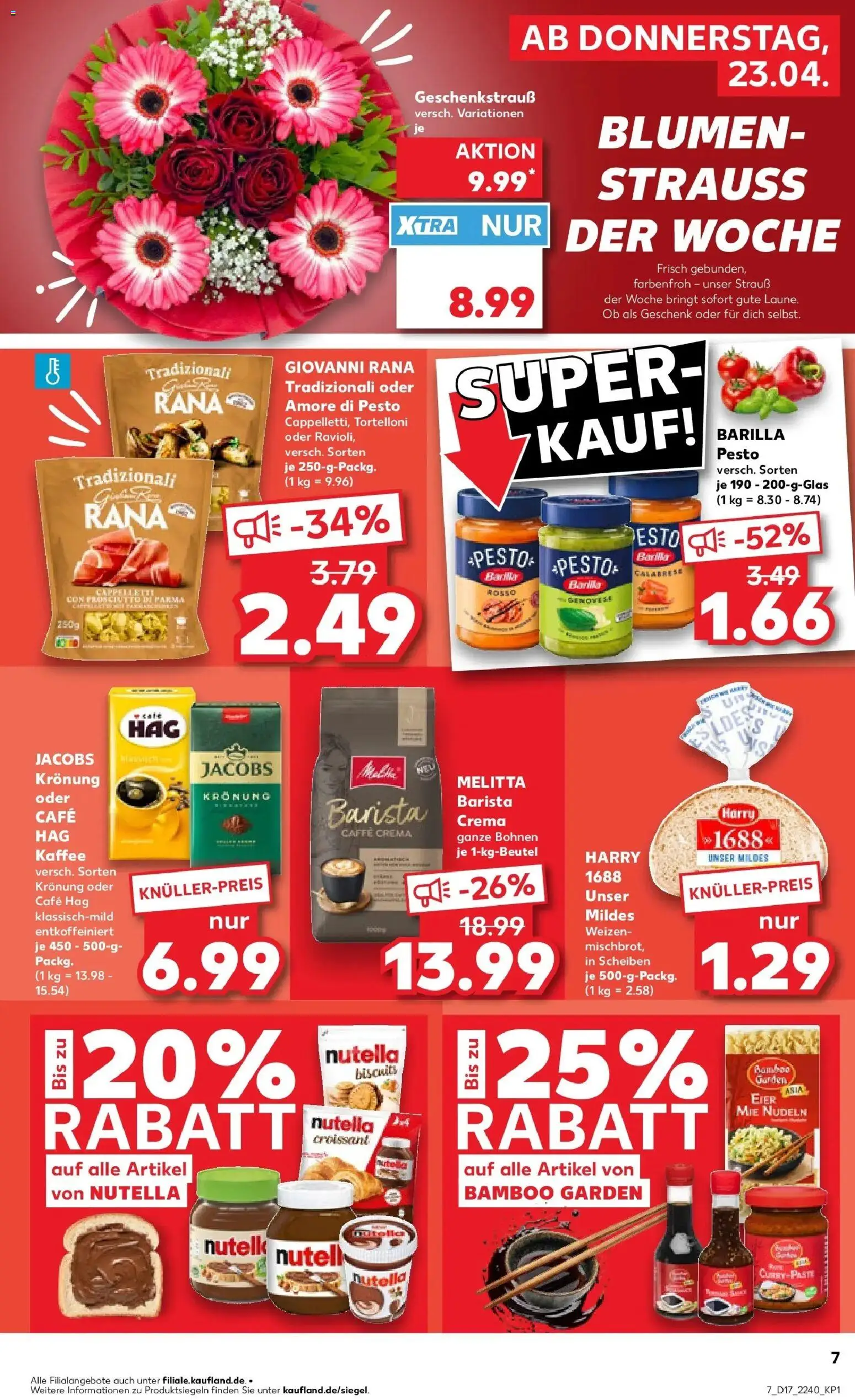 Kaufland Prospekt Cham	 – gültig ab 23.04.2026 | Seite: 7 | Produkte: Melitta, Eier, Barilla pesto, Pasta