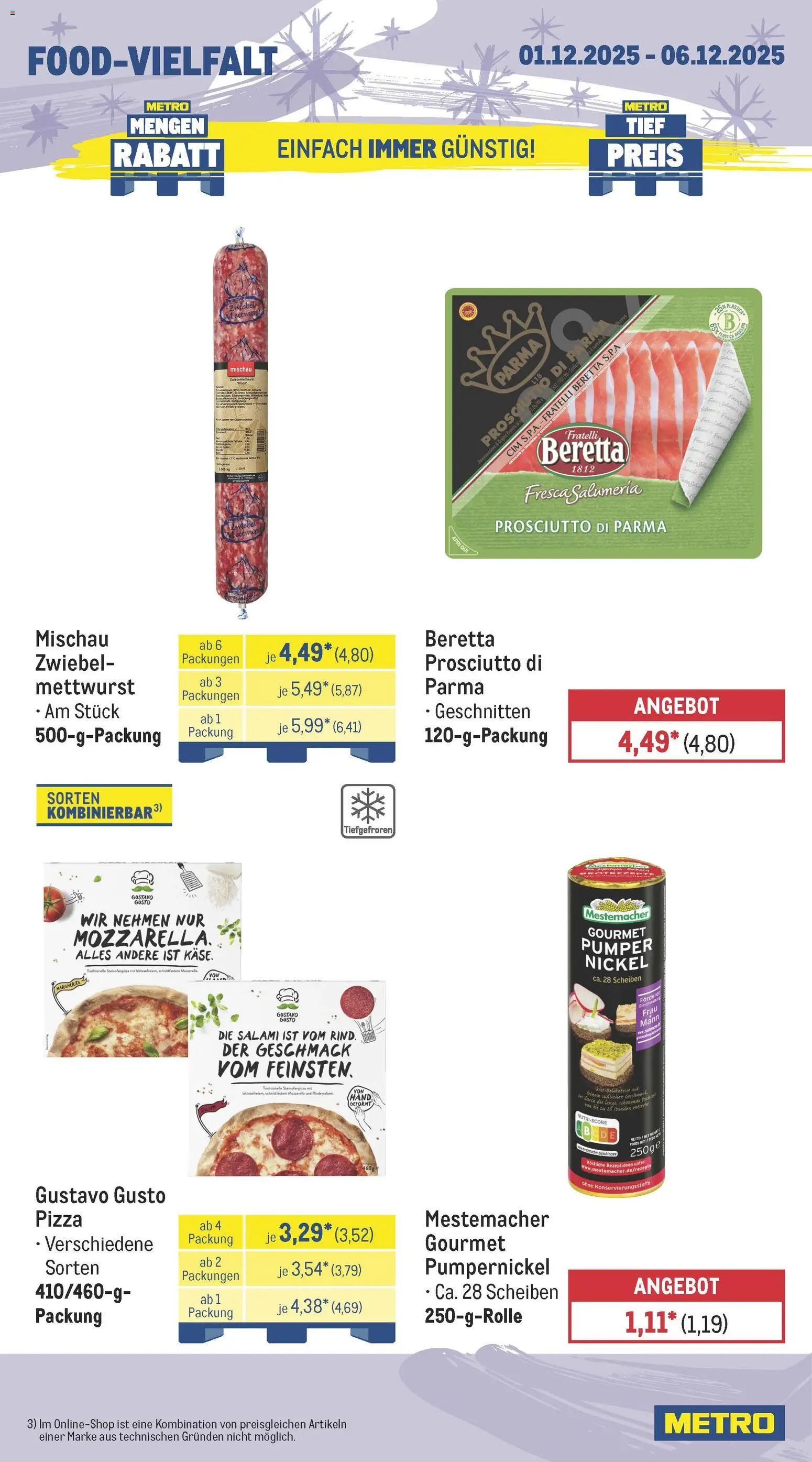 Metro Prospekt 	 – gültig ab 01.12.2025 | Seite: 10 | Produkte: Gustavo gusto, Zwiebeln, Salami, Pizza