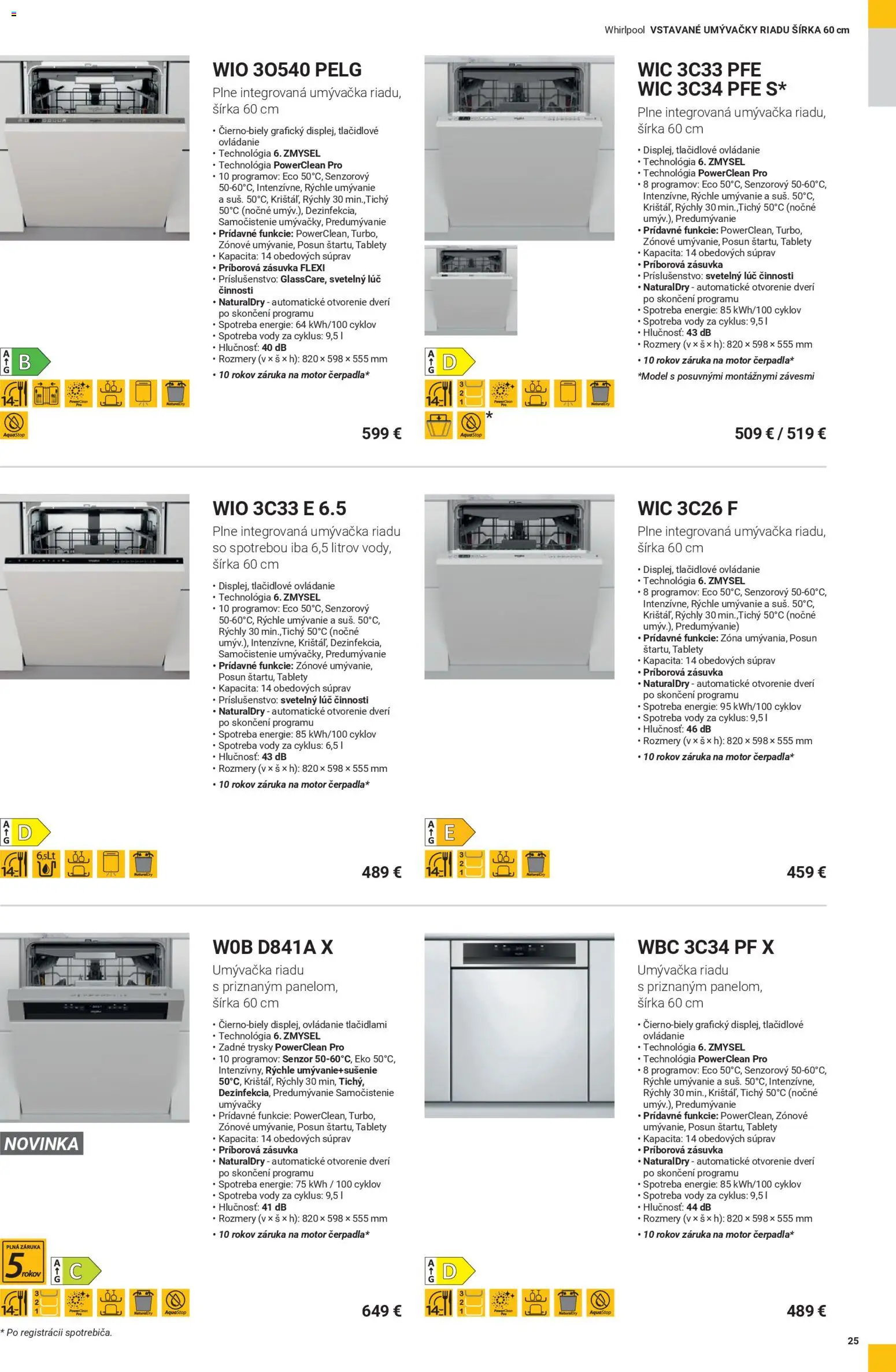 Nové Whirlpool akcie – leták je platný od 12.11.2025 | Strana: 25 | Produkty: Umývačka riadu, Umývačka, Zásuvka