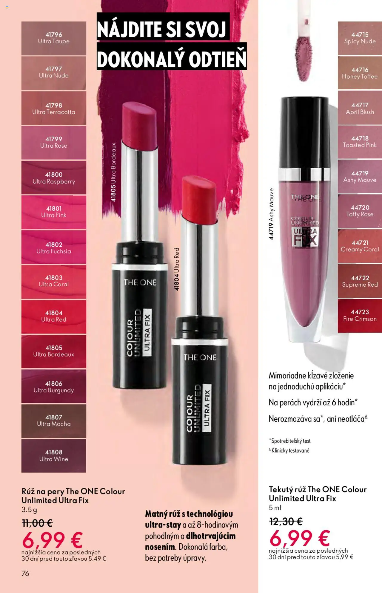Nové Oriflame akcie – leták je platný od 12.11.2025 | Strana: 76 | Produkty: Rúž na pery