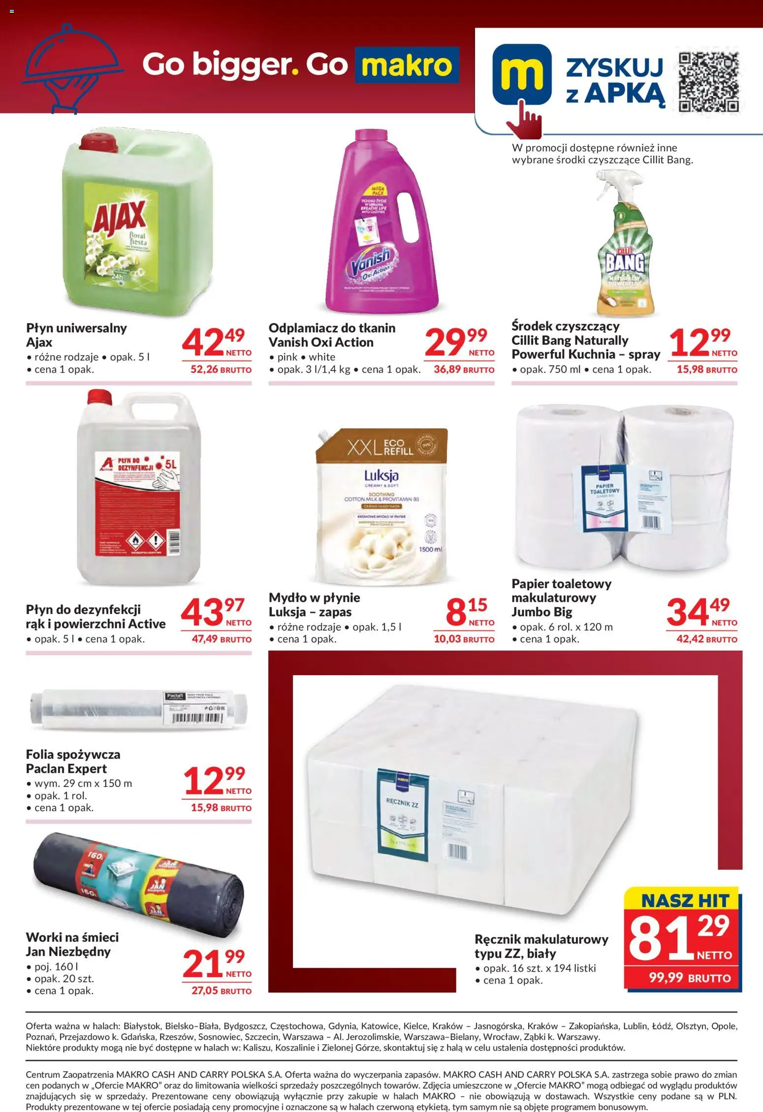 Makro gazetka - Oferta dla gastronomii od 07.04.2026 | Strona: 10 | Produkty: Vanish, Papier toaletowy, Mydło, Odplamiacz