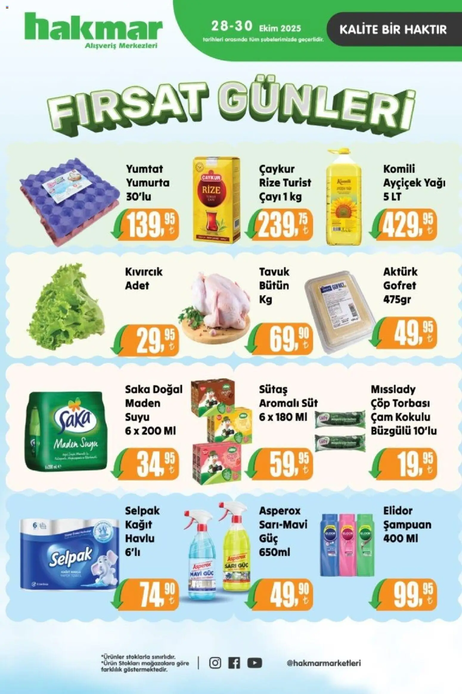 Hakmar Katalog - 28.10.2025 tarihinden itibaren geçerlidir | Sayfa: 1 | Ürünler: Şampuan, Gofret, Süt, Yumurta