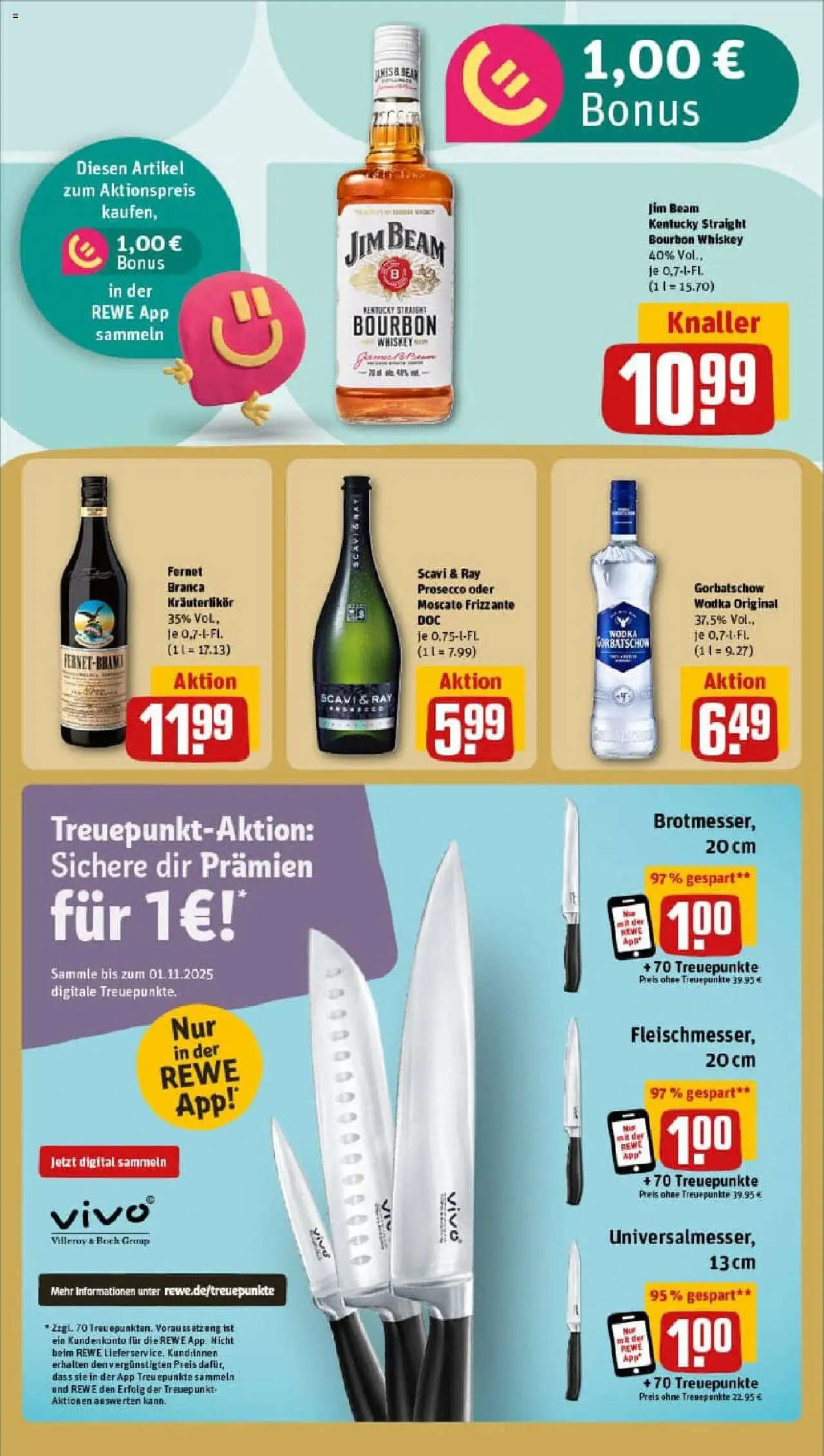 Rewe prospekt Marburg	 – gültig ab 28.09.2025 | Seite: 17 | Produkte: Vivo, Prosecco, Wodka, Fernet branca