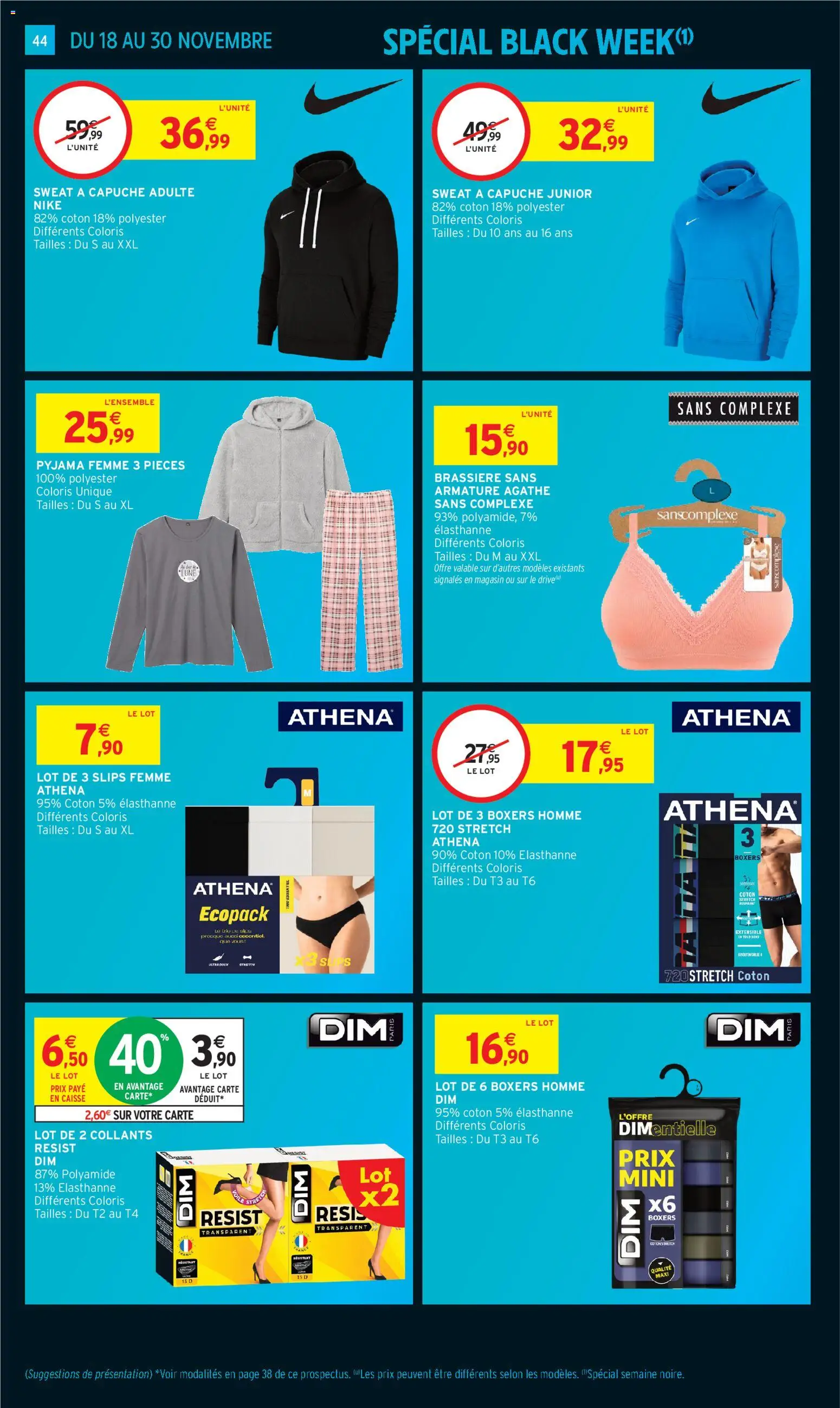 {H1} | Page: 44 | Produits: Collants, Coton, Pyjama femme, Sweat à capuche