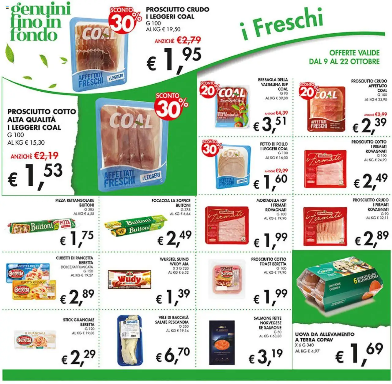 Volantino Coal del 09.10.2025 | Pagina: 10 | Prodotti: Petto di Pollo, Pizza, Salmone, Bresaola