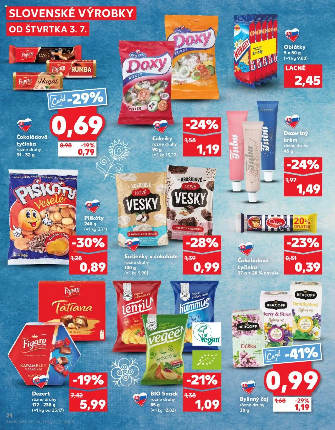 Nové Kaufland akcie – leták je platný od 03.07.2025 | Strana: 24 | Produkty: Čaj, Cukríky, Krém, Horálky