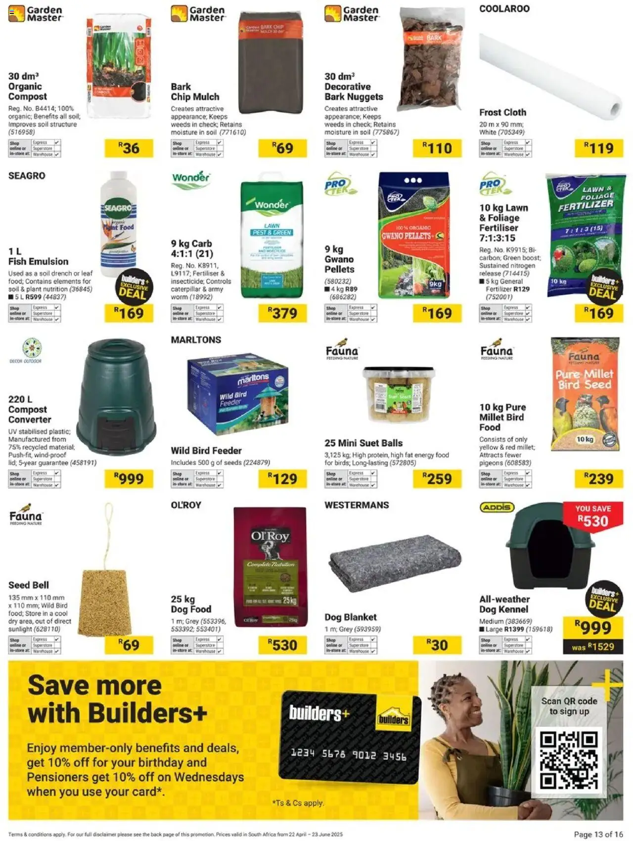 Builders Specials │ valid from 22.04.2025 | Page: 13 | Products: Blanket, Fish, Dog food