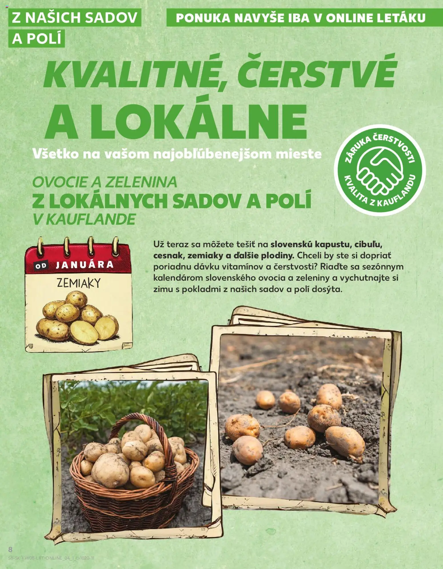 Nové Kaufland akcie – leták je platný od 19.02.2026 | Strana: 8 | Produkty: Zemiaky, Ovocie