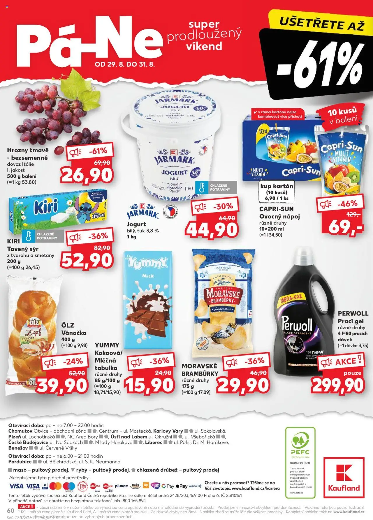 Kaufland leták - Plzeň Bory od 27.08.2025 | Strana: 60 | Produkty: Prací gel, Ryby, Vánočka, Hrozny