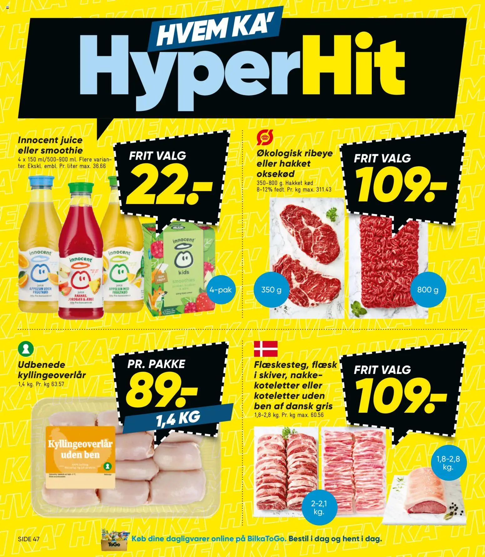 Bilka tilbudsavis – gyldig fra 16.01.2026 | Side: 2 | Produkter: Koteletter, Hakket kød, Oksekød, Smoothie