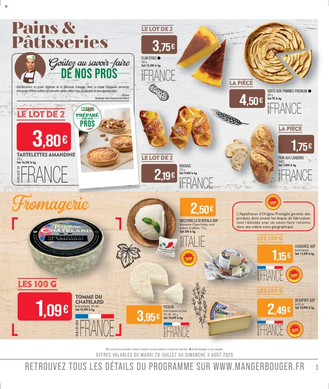  | Page: 3 | Produits: Lardons, Lait, Tarte aux pommes, Crème