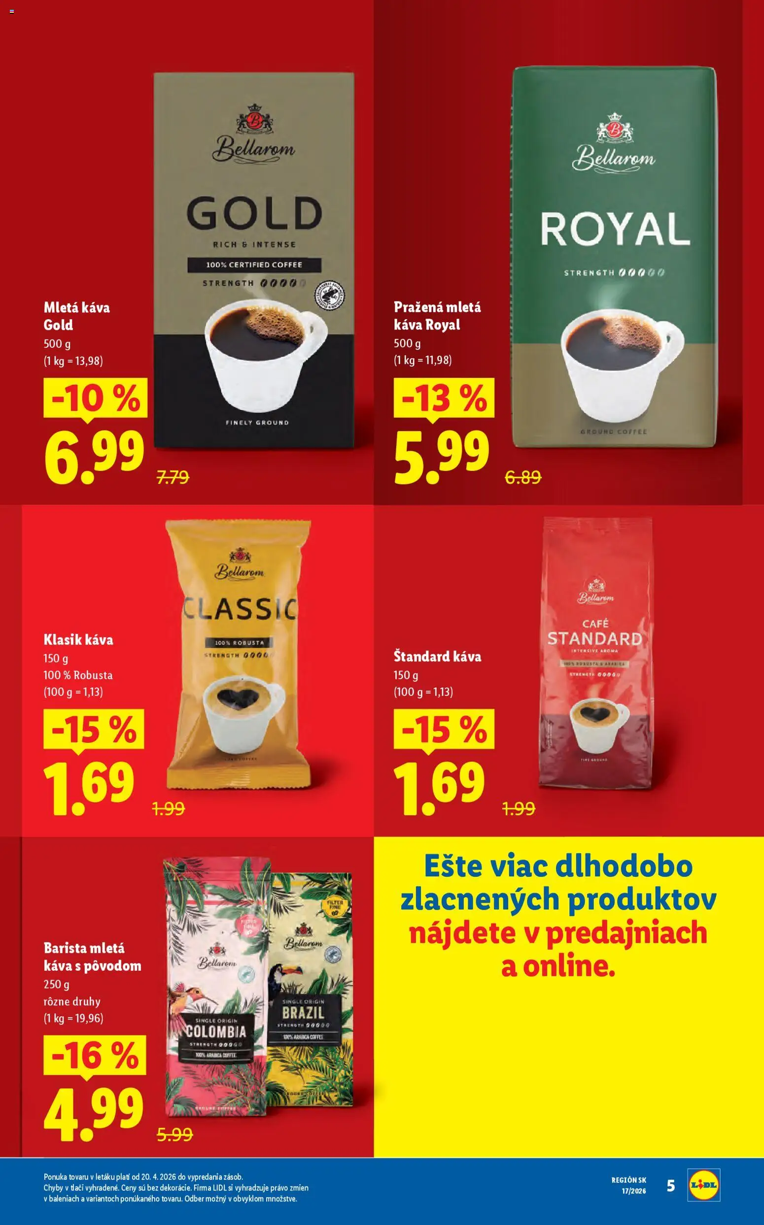Nové Lidl akcie – leták je platný od 20.04.2026 | Strana: 5 | Produkty: Káva, Barista