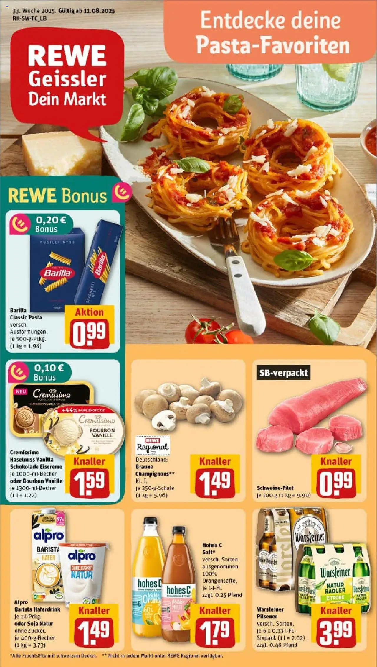 Rewe prospekt Wolfschlugen	 - gültig ab dem 11.08.2025 | Seite: 1 | Produkte: Schokolade, Haferdrink, Alpro, Hohes c