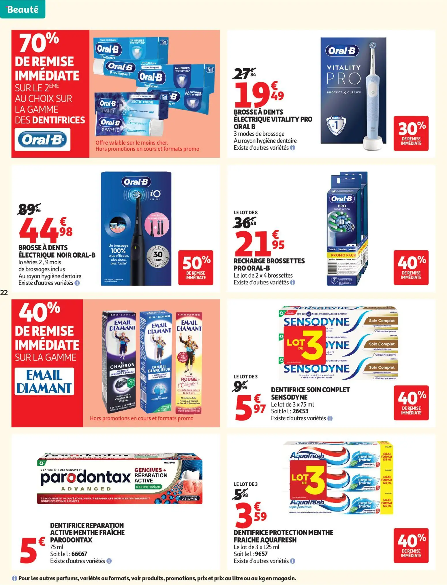 {H1} | Page: 22 | Produits: Menthe, Brosse, Dentifrice, Brosse à dents