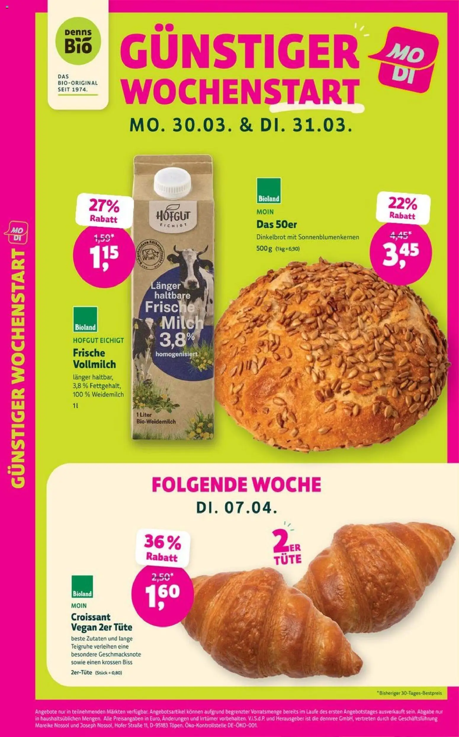 Denns BioMarkt Angebote – gültig ab 25.03.2026 | Seite: 5 | Produkte: Milch, Croissant