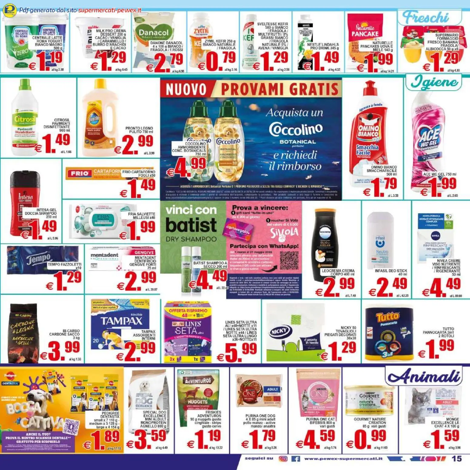 Volantino Pewex del 29.04.2026 | Pagina: 15 | Prodotti: Barbecue, Burro, Miele, Agnello