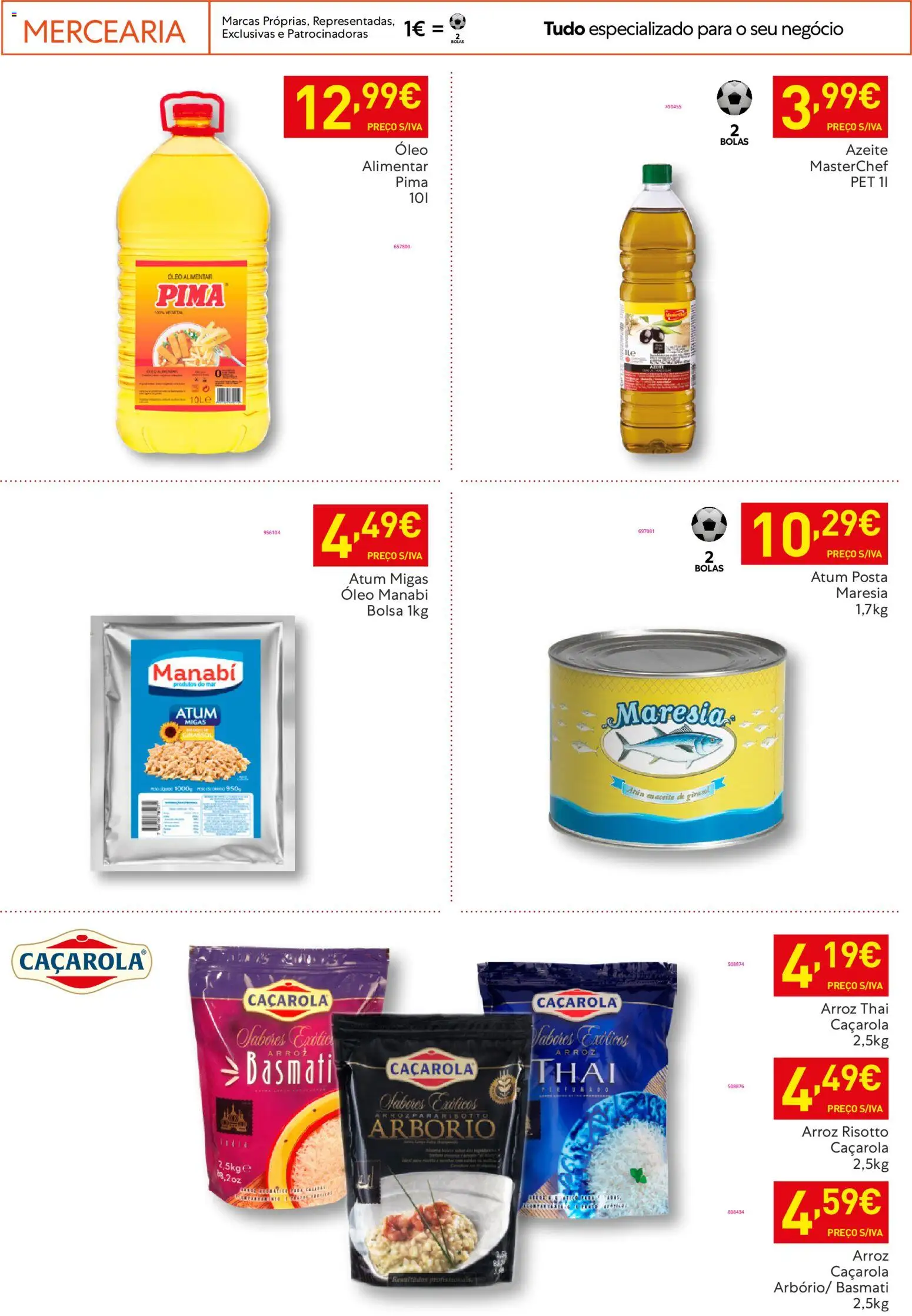 Recheio Horeca │ válido de 03.03.2026 | Página: 20 | Produtos: Atum, Azeite, Óleo, Arroz