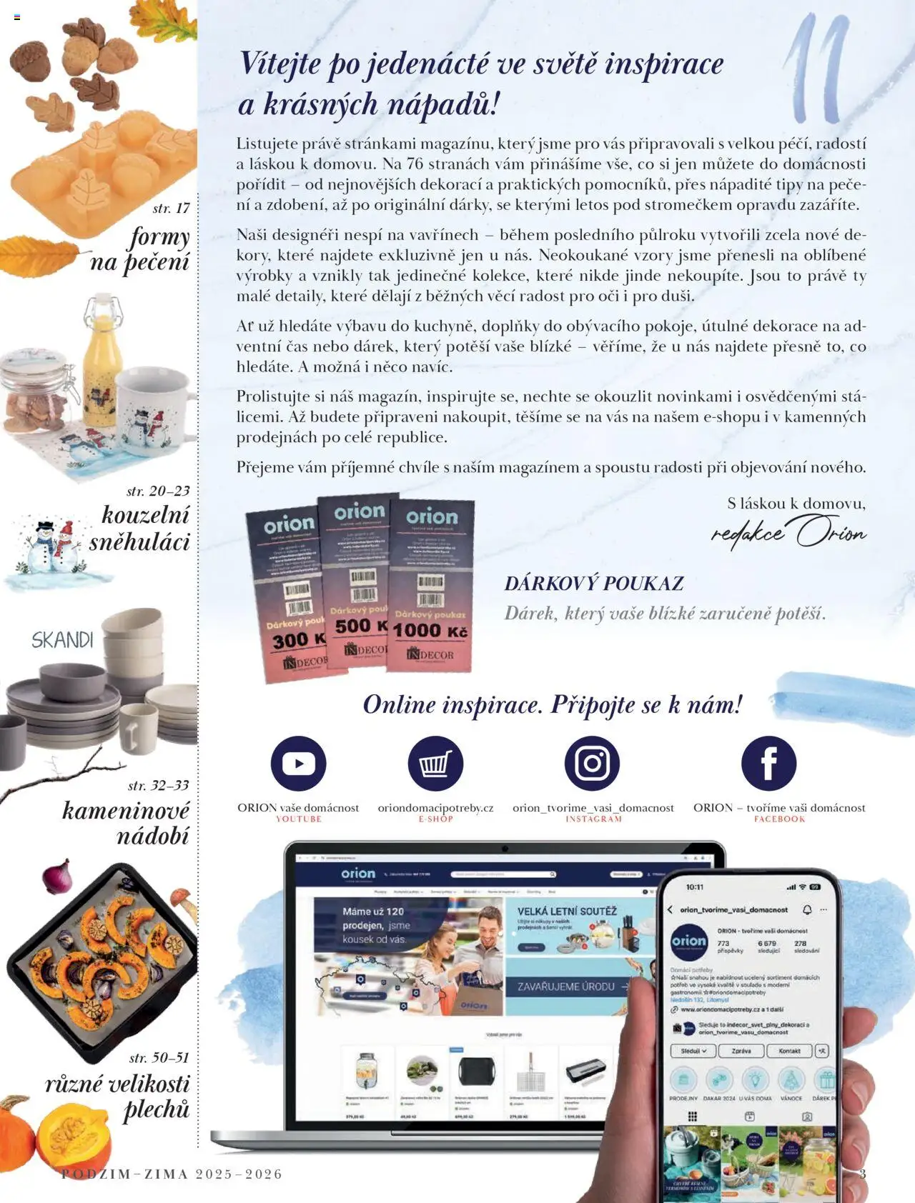 Orion katalog - Podzim/zima od 23.09.2025 | Strana: 3 | Produkty: Nádobí, Dekorace