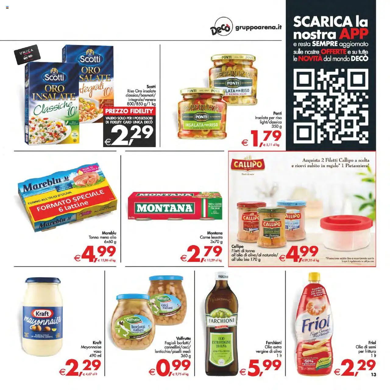 Volantino Decò del 22.08.2025 | Pagina: 13 | Prodotti: Insalata, Olio, Tonno, Vaso