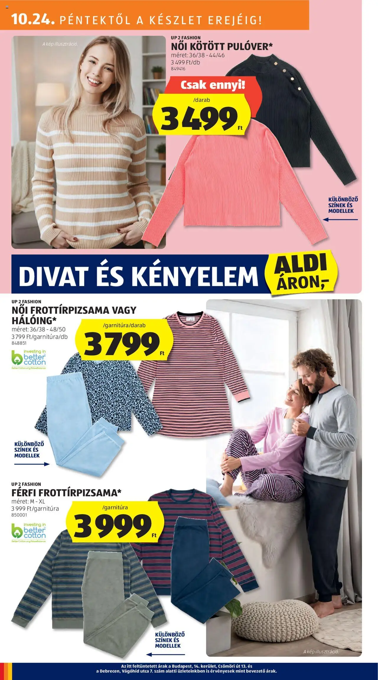 Aldi akciós ujság - amely érvényes a következő dátumtól: 24.10.2025 | Oldal: 24 | Termékek: Hálóing, Pulóver