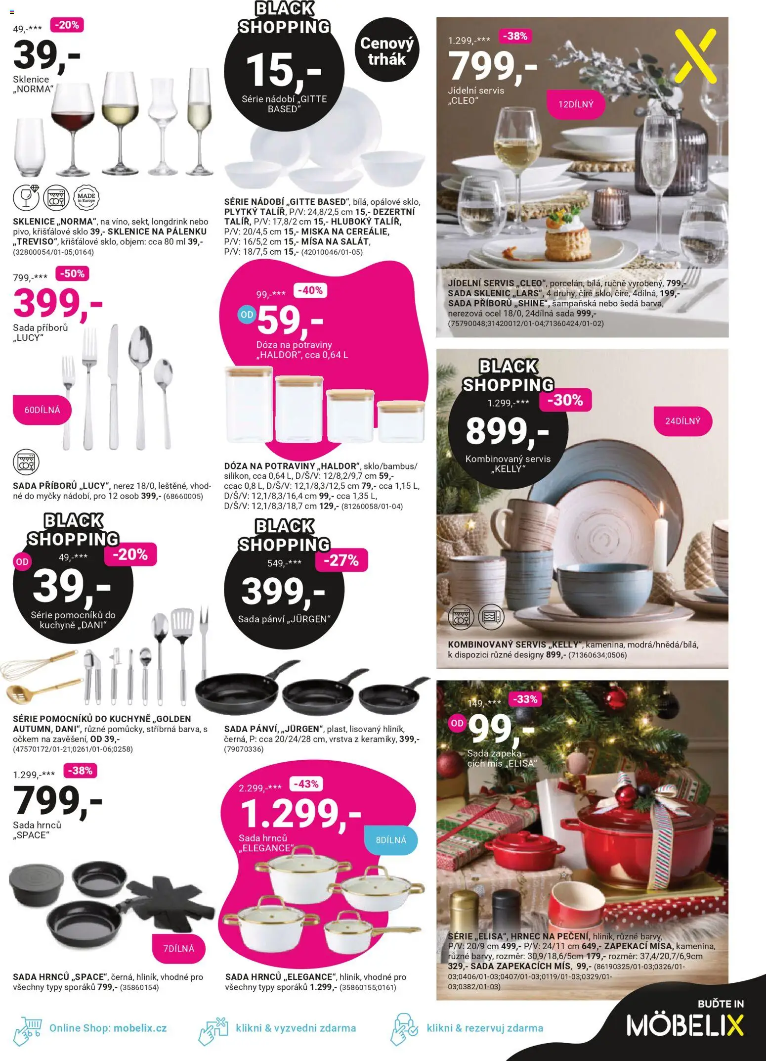 Möbelix Black Friday od 24.11.2025 | Strana: 11 | Produkty: Sada hrnců, Nádobí, Dóza, Miš