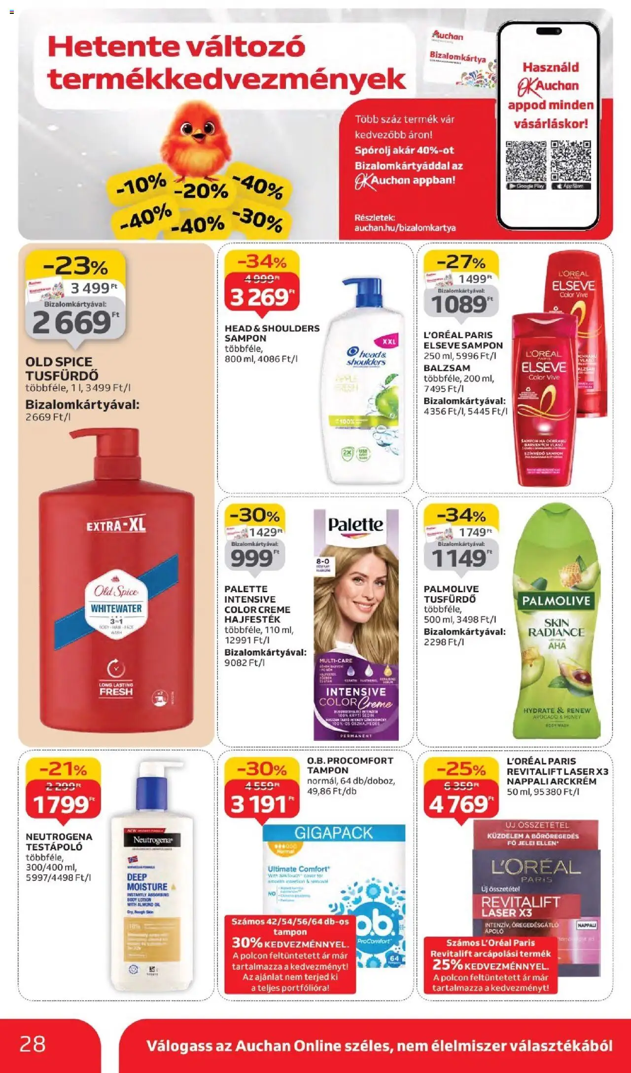 Auchan akciós ujság - amely érvényes a következő dátumtól: 11.09.2025 | Oldal: 28 | Termékek: Old spice, Arckrém, Testápoló, Tusfürdő