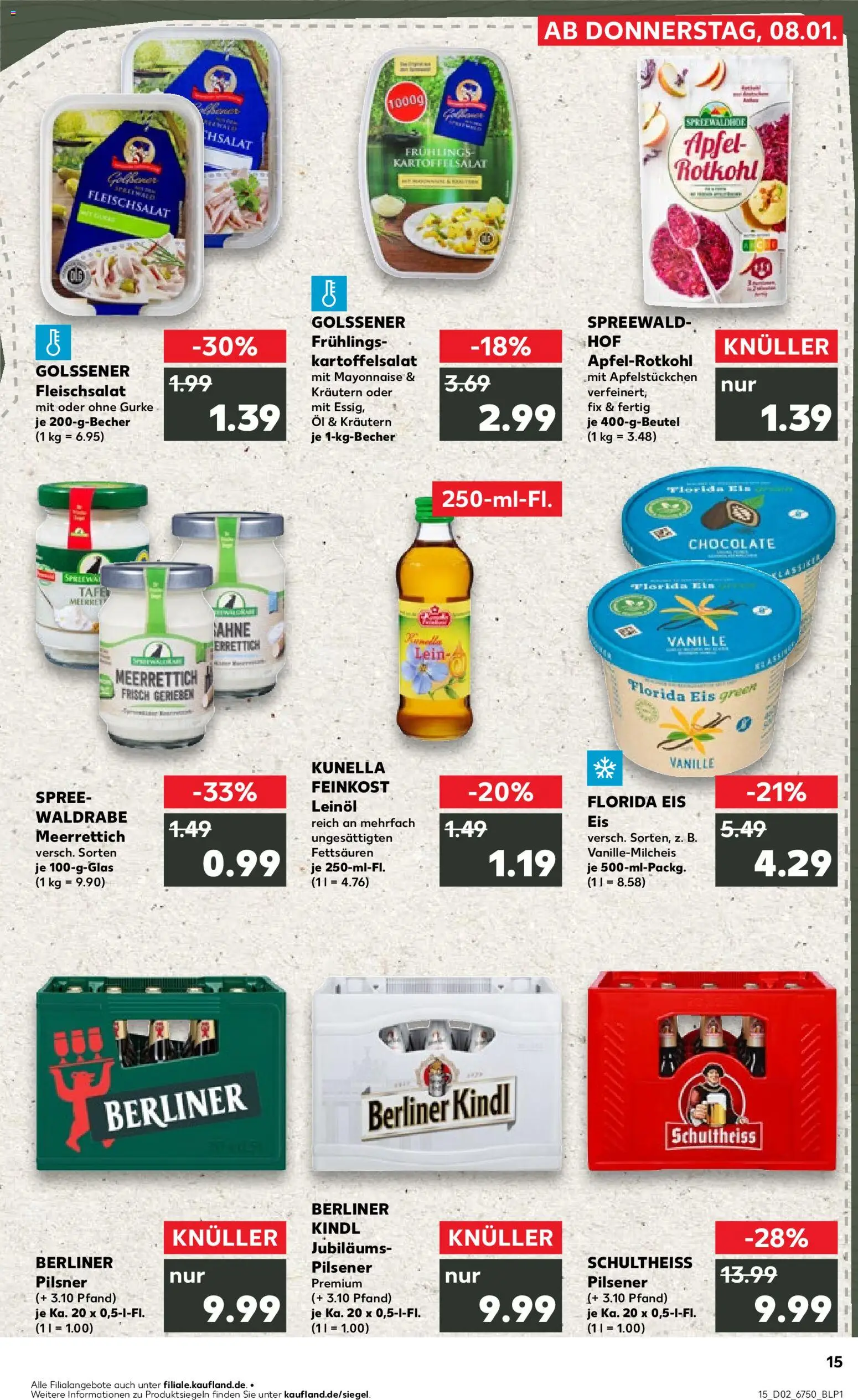 Kaufland prospekt Berlin	 – gültig ab 08.01.2026 | Seite: 15 | Produkte: Öl, Leinöl, Essig, Mayonnaise