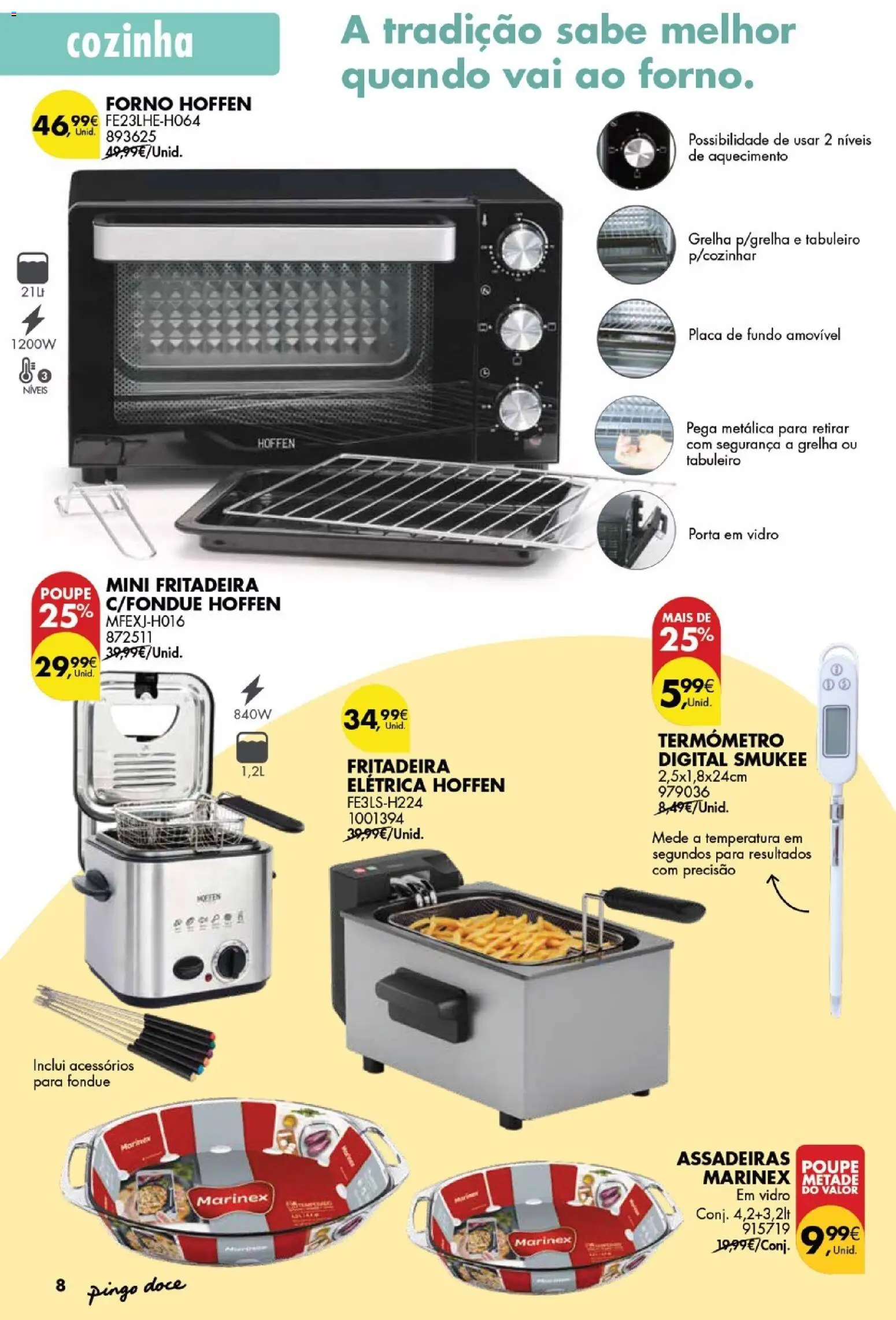 Pingo Doce folheto Bazar Páscoa │ válido de 03.03.2026 | Página: 8 | Produtos: Porta, Forno, Termómetro, Fritadeira elétrica