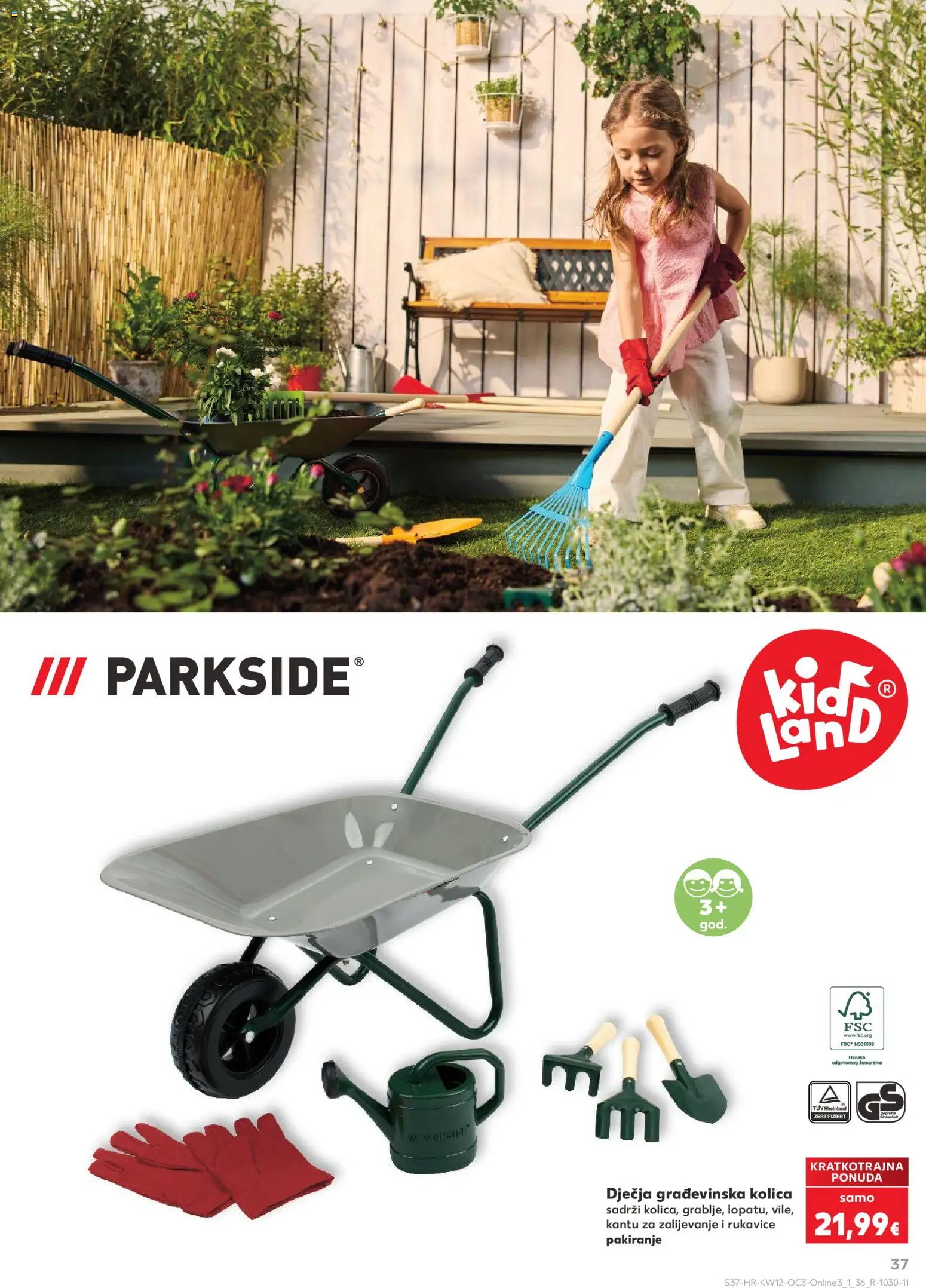 Kaufland katalog | vrijedi od 16.03.2026 | Stranica: 37 | Proizvodi: Kolica, Rukavice, Građevinska kolica, Parkside