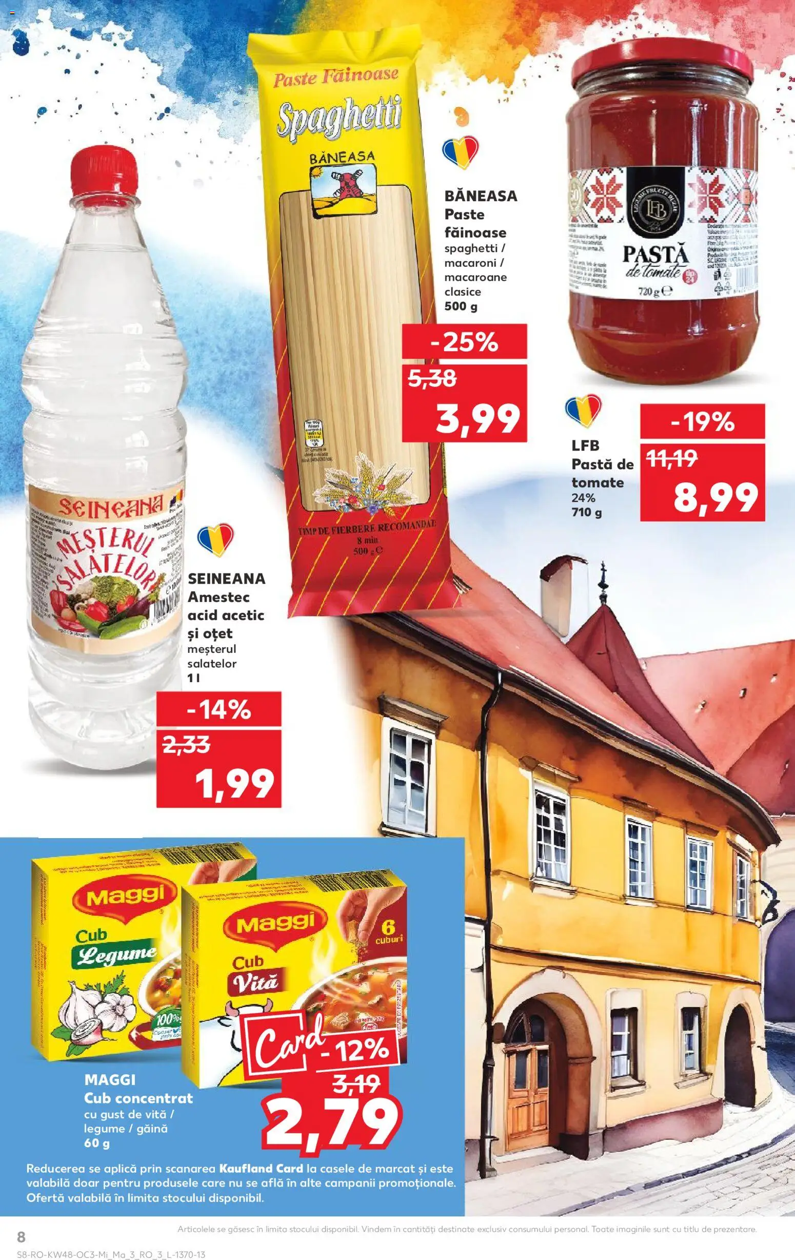 Noul catalog Kaufland – valabil de la 26.11.2025 | Pagină: 8 | Produse: Pastă de tomate, Oțet, Paste, Legume