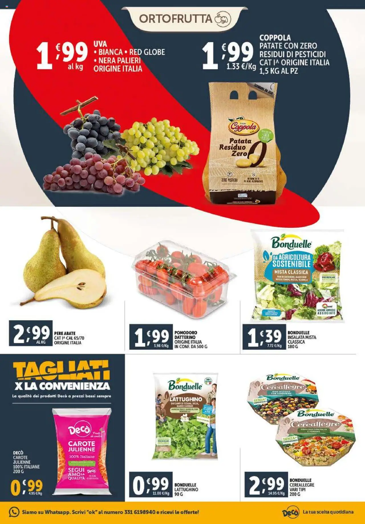 Volantino Decò del 23.09.2025 | Pagina: 5 | Prodotti: Insalata, Patate, Pomodoro, Carote