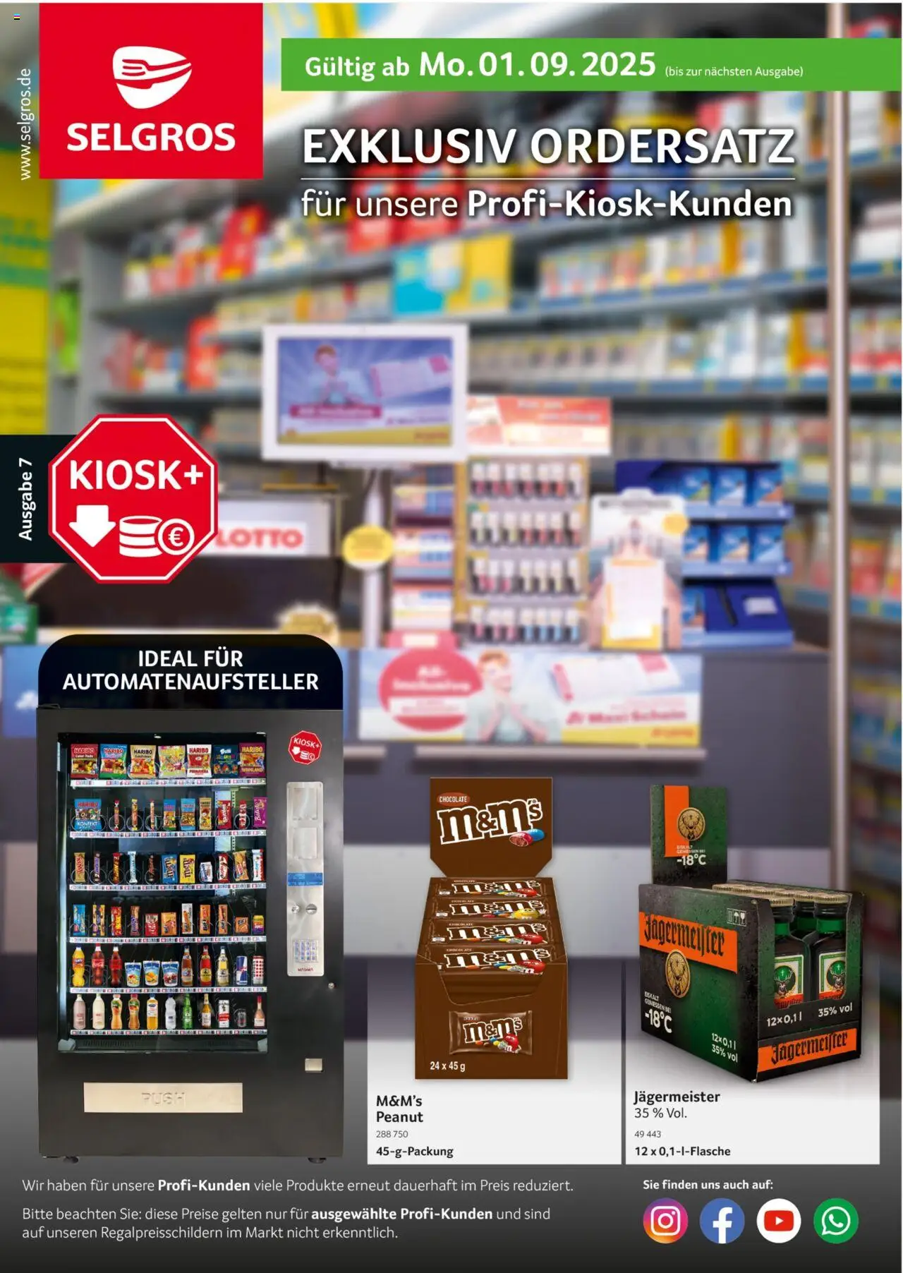 Selgros  Odersatz – gültig ab 01.09.2025 | Seite: 1 | Produkte: Haribo, M&M's, Jägermeister