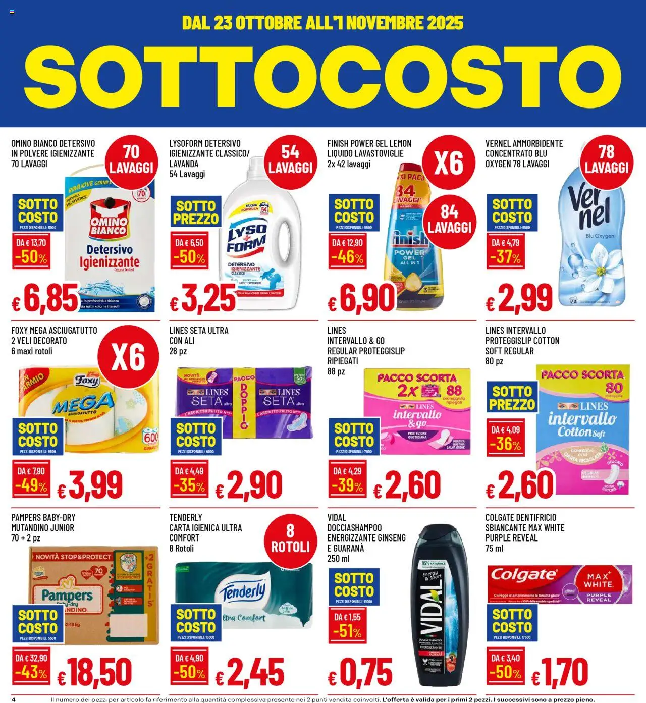 Volantino Galassia del 23.10.2025 | Pagina: 4 | Prodotti: Shampoo, Carta igienica, Asciugatutto, Lavanda