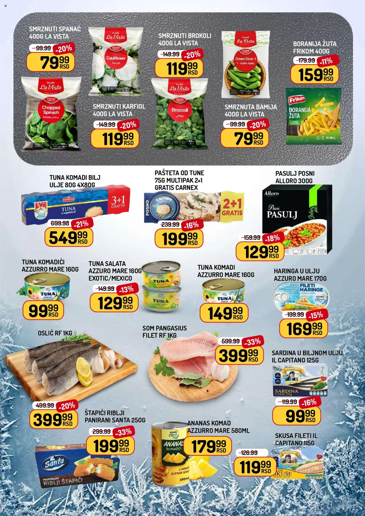 Aman katalog - važi od 05.12.2025 | Strana: 4 | Proizvode: Karfiol, Riblji štapići, Oslić, Pašteta