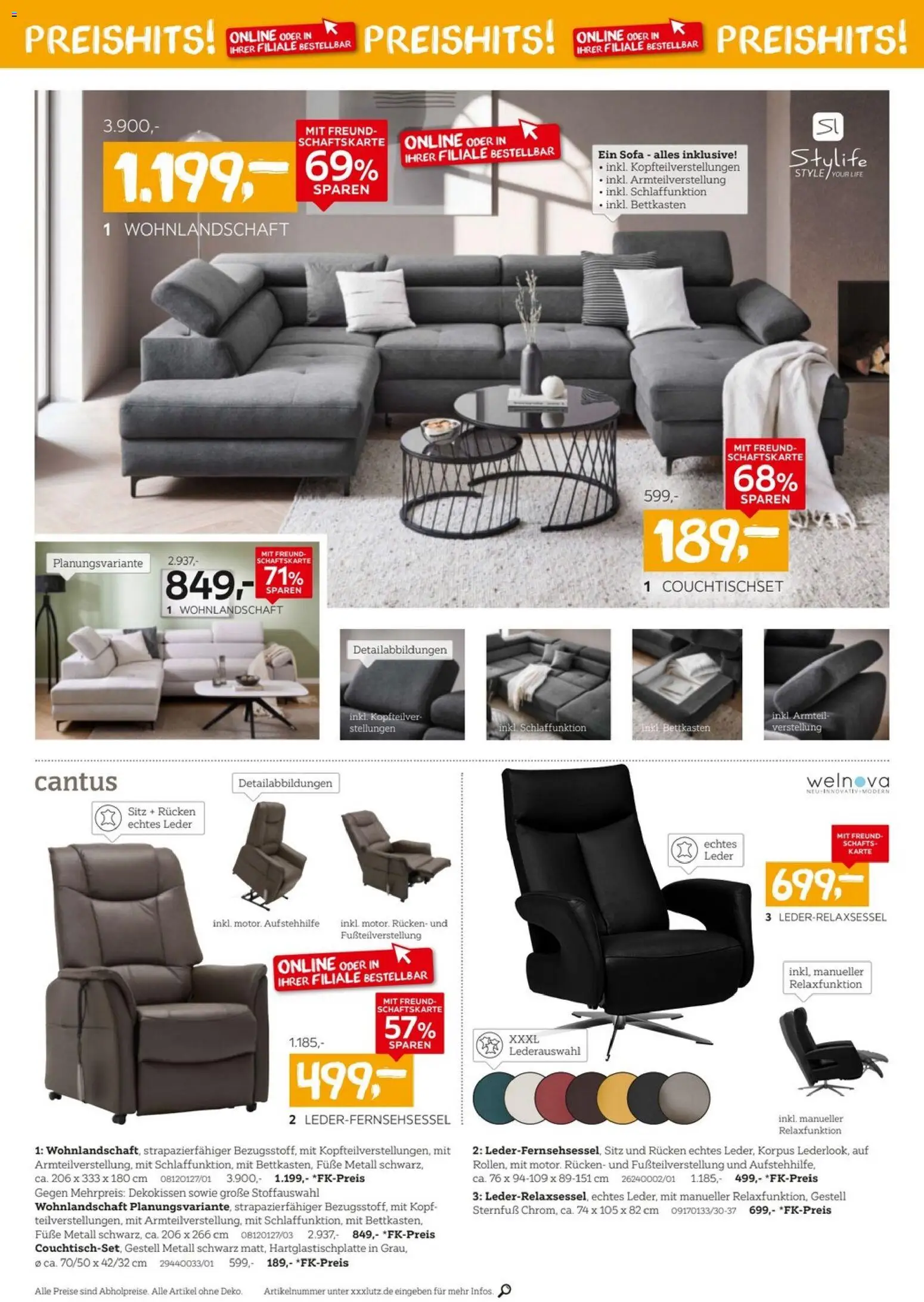 XXXLutz Wohnen Preishits – gültig ab 04.04.2026 | Seite: 6 | Produkte: Wohnlandschaft, Sofa