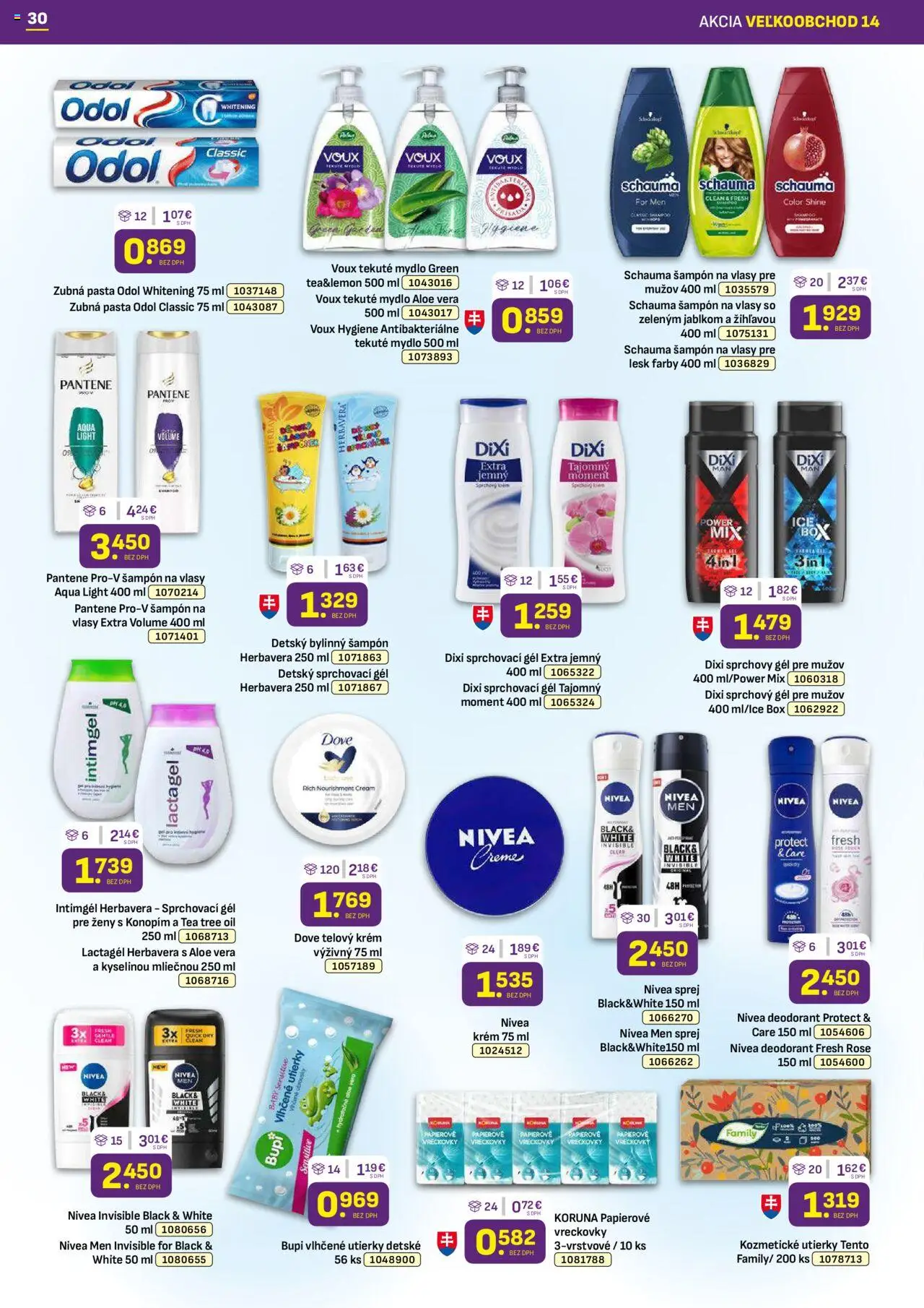 Libex leták │ platný od 14.07.2025 | Strana: 30 | Produkty: PC, Nivea, Sprchový gél, Krém