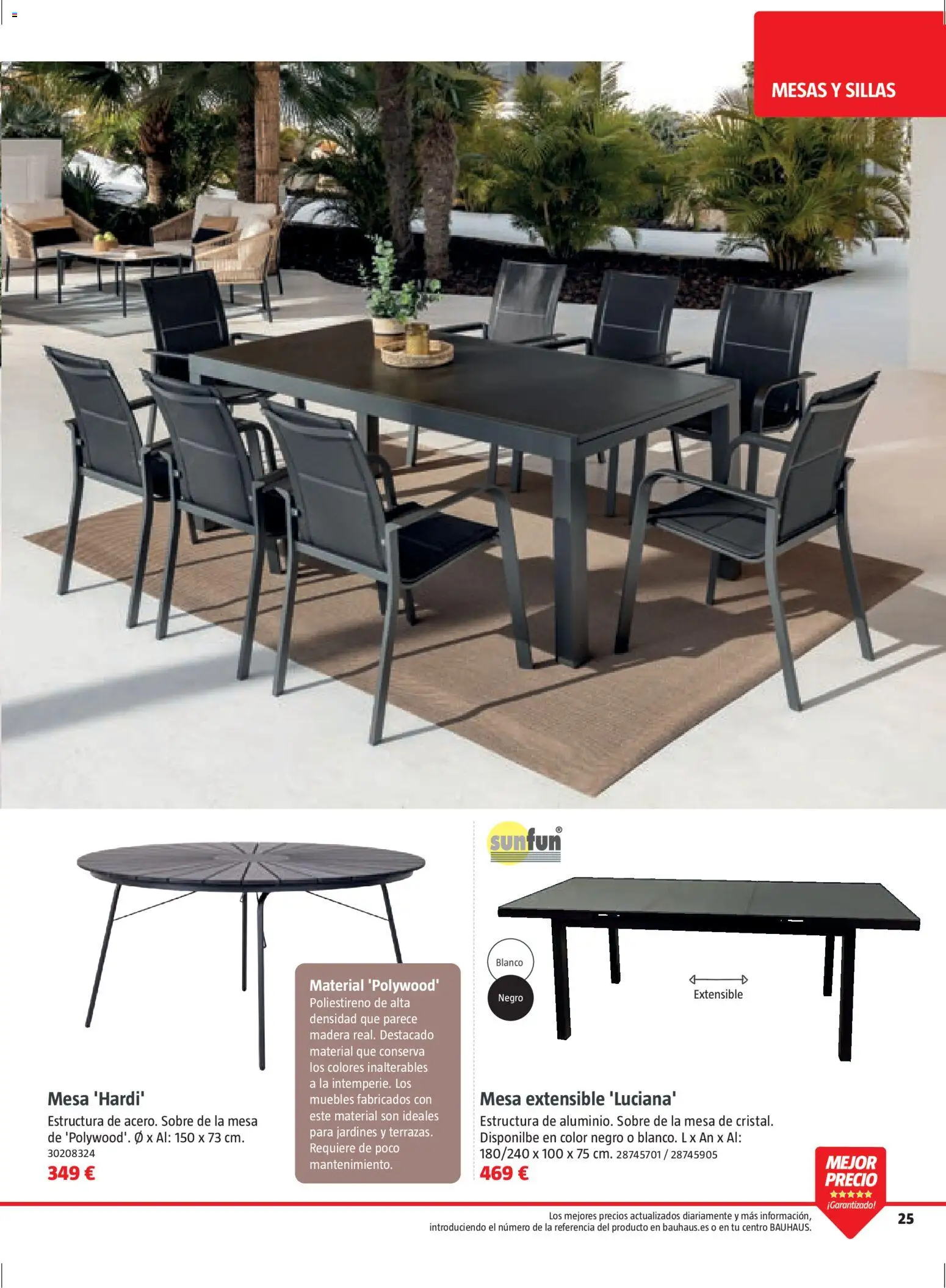 Bauhaus Verano │ válido desde el 16.03.2026 | Página: 25 | Productos: Mesa extensible, Muebles, Mesa
