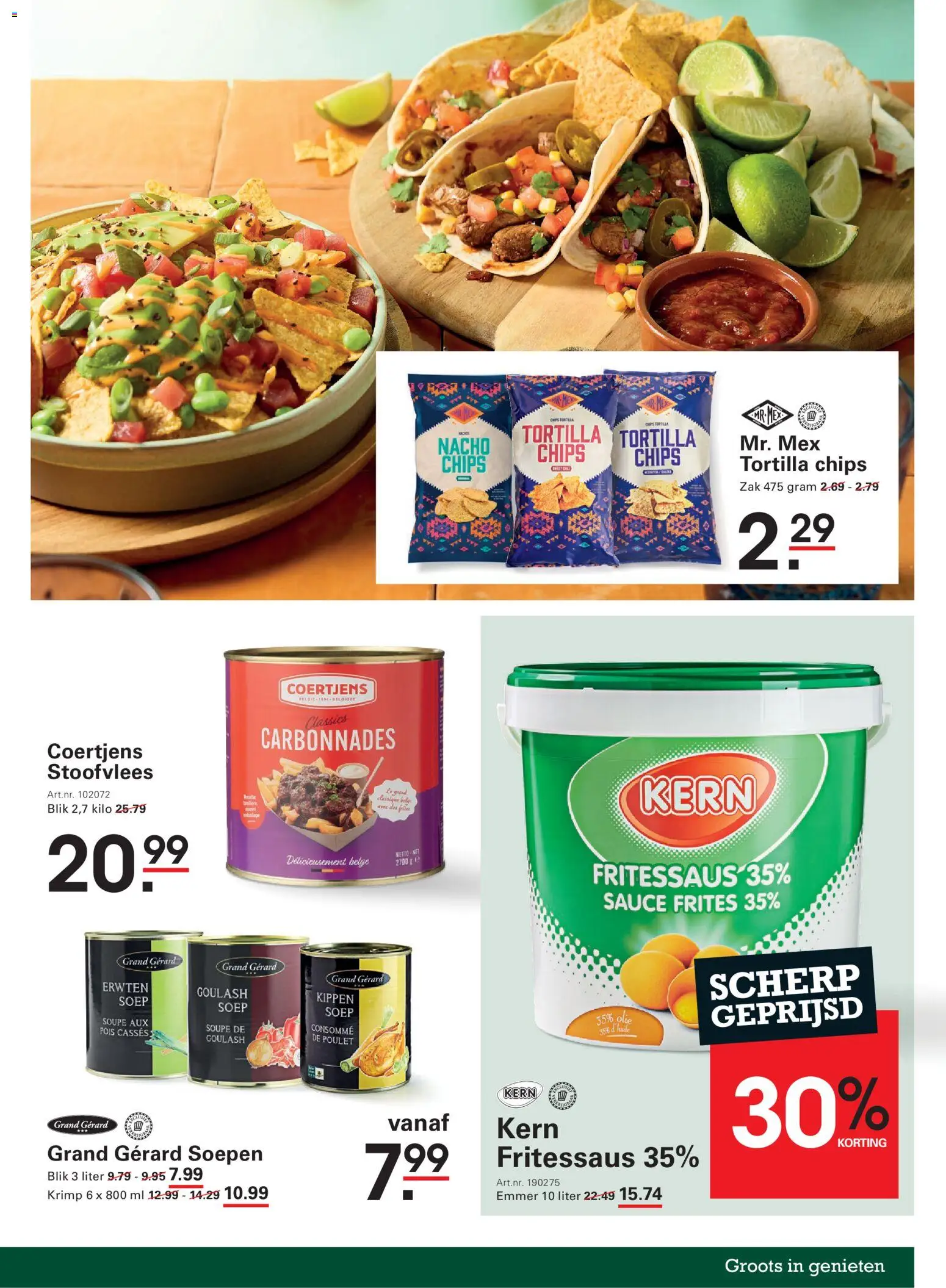 {H1} | Pagina: 57 | Producten: Olie, Stoofvlees, Tortilla, Zak