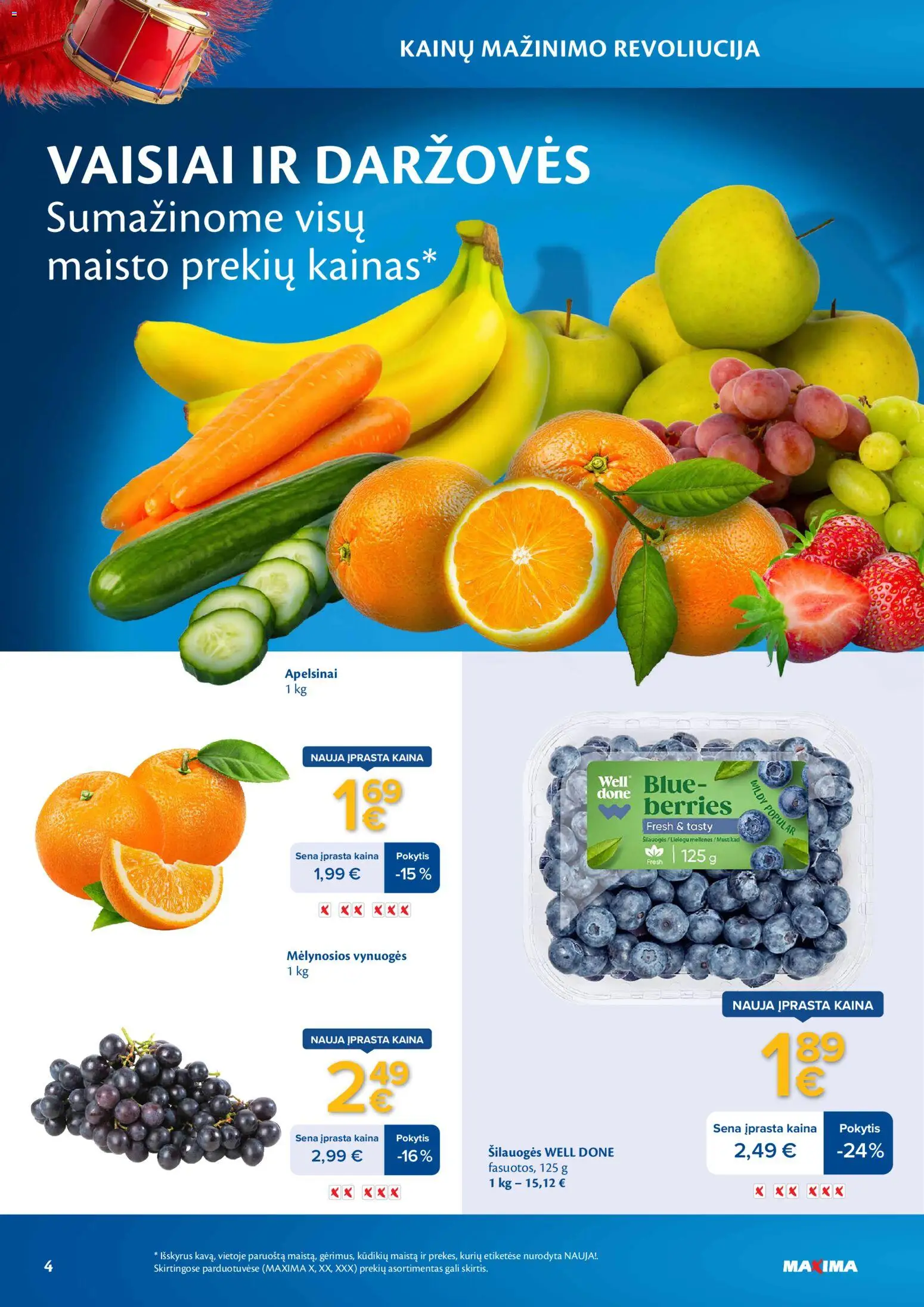 MAXIMA akcijos nuo 03.03.2026 | Puslapis: 4 | Prekių: Šilauogės, Vynuogės, Apelsinai