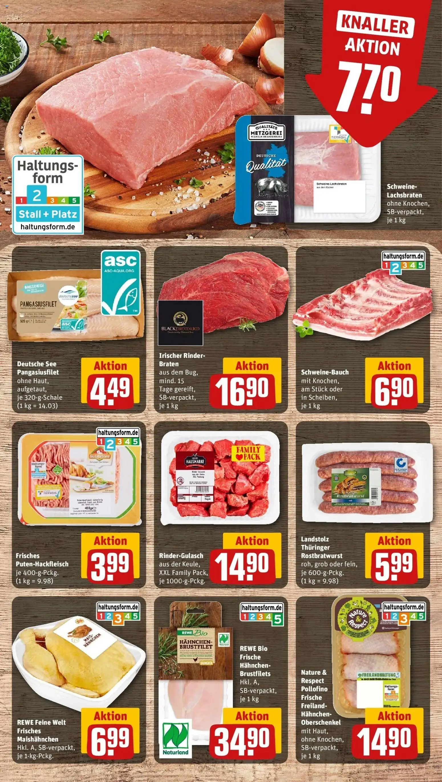 Rewe prospekt Wittstock / Dosse	 – gültig ab 09.02.2026 | Seite: 12 | Produkte: Rindergulasch, Hahnchen, Regal, Schweinebauch