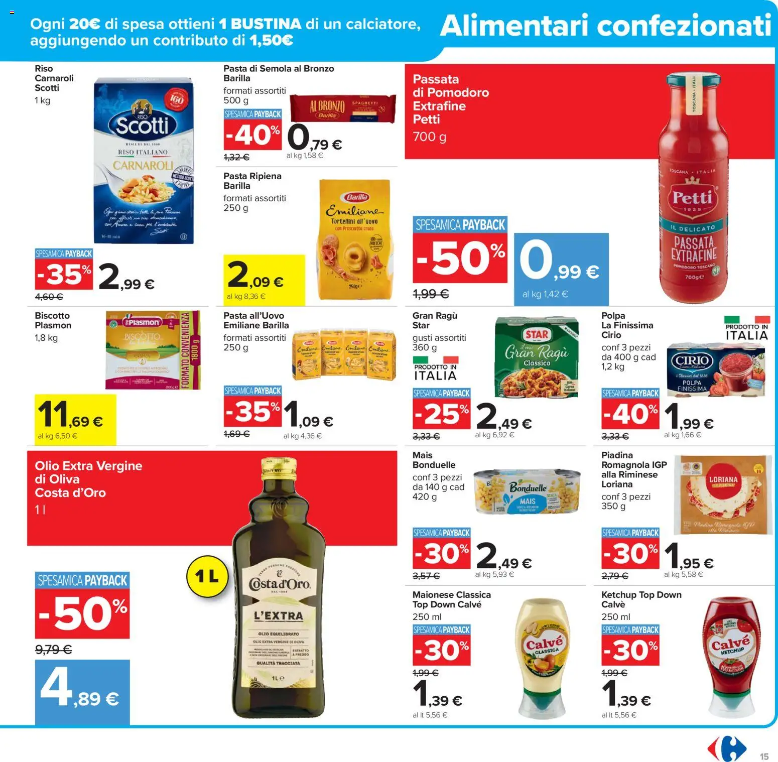 Volantino Carrefour del 02.12.2025 | Pagina: 15 | Prodotti: Ketchup, Pomodoro, Pasta, Piadina
