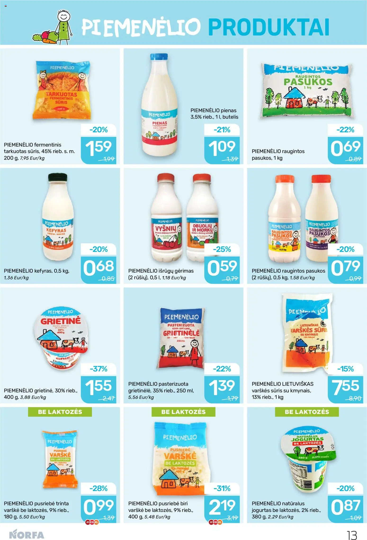 NORFA akcijos nuo 13.11.2025 | Puslapis: 13 | Prekių: Grietinėlė, Fermentinis sūris, Sūris, Varškė