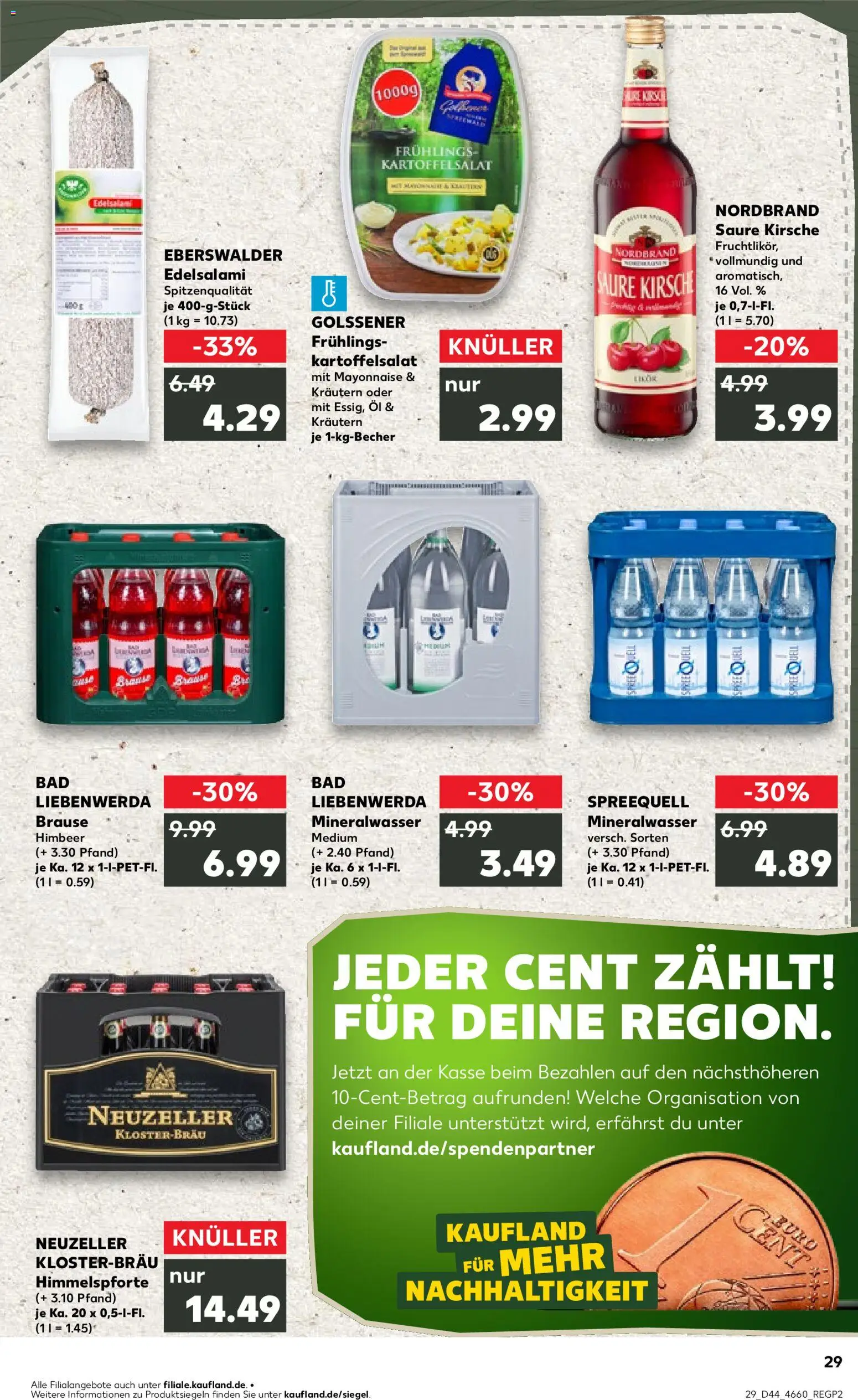 Kaufland prospekt Frankfurt (Oder)	 – gültig ab 02.11.2025 | Seite: 29 | Produkte: Bad, Mineralwasser, Mayonnaise, Salami
