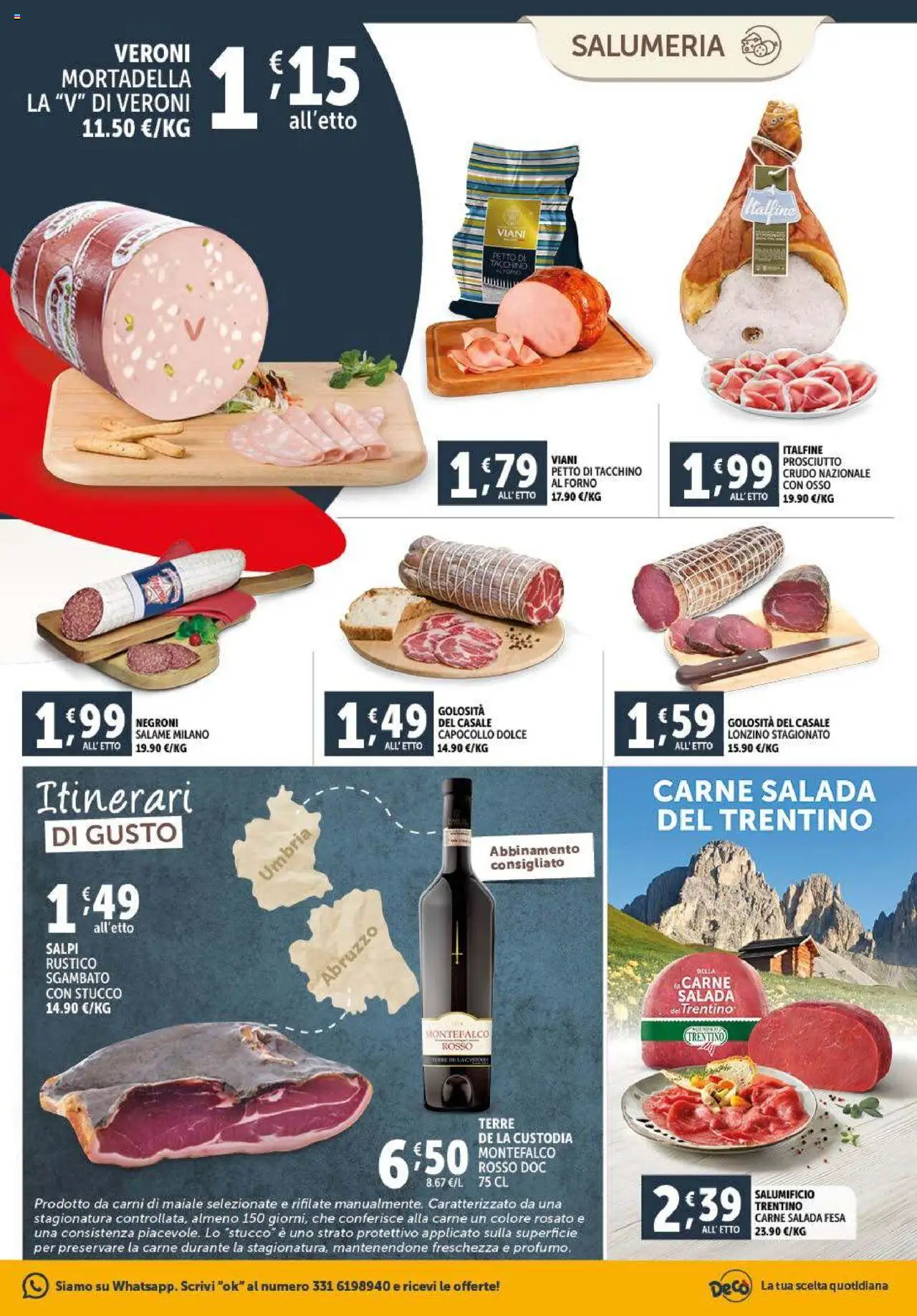 Volantino Decò del 23.09.2025 | Pagina: 3 | Prodotti: Maiale, Tacchino, Mortadella, Stucco