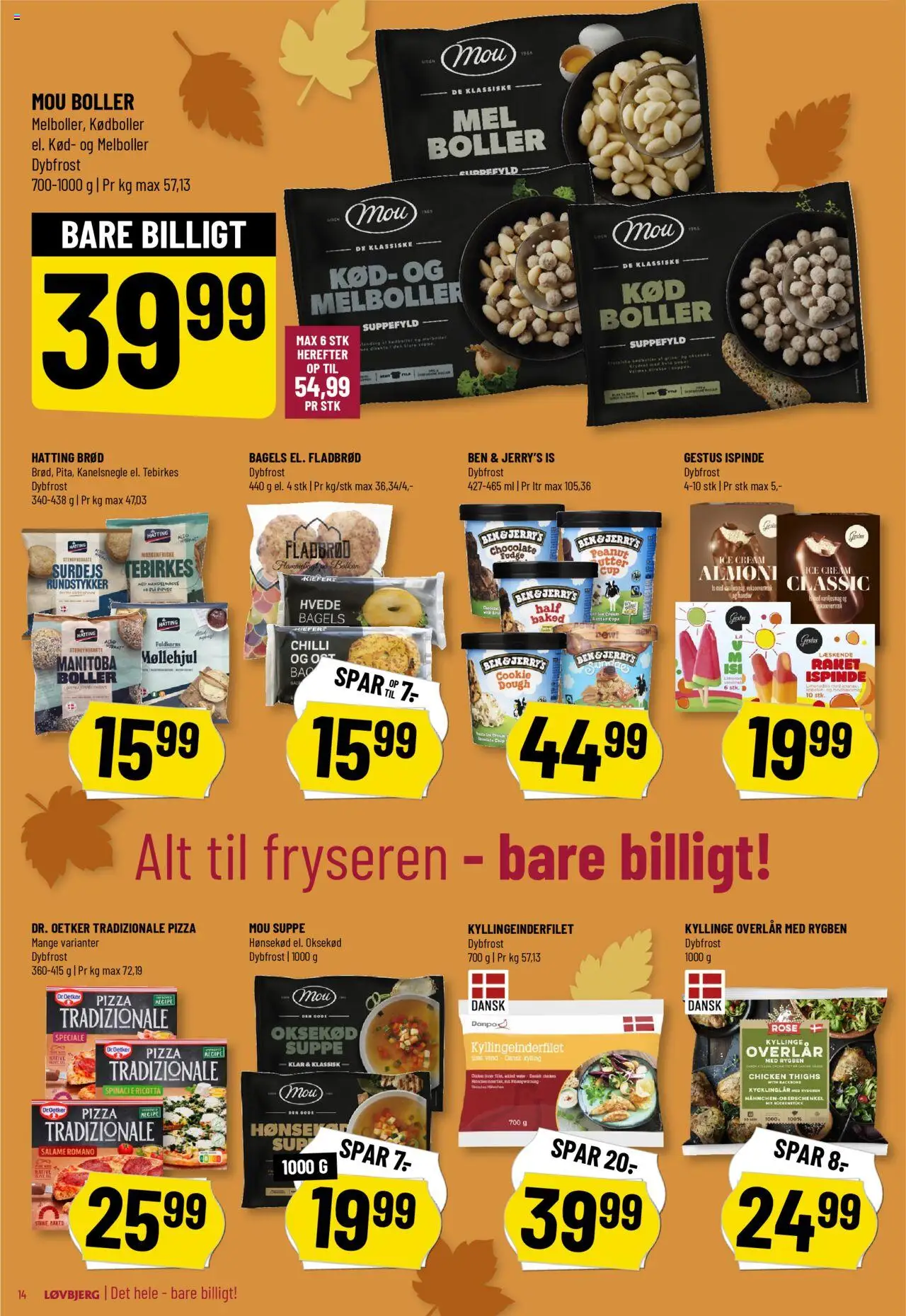 Løvbjerg tilbudsavis – gyldig fra 17.10.2025 | Side: 14 | Produkter: Brød, Pizza, Ananas, Oksekød