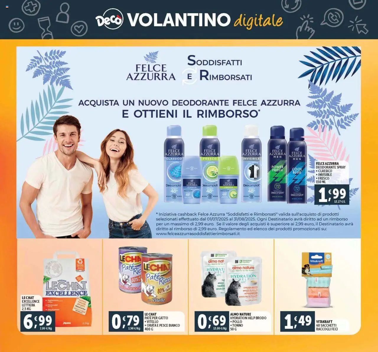 Volantino Decò del 29.07.2025 | Pagina: 36 | Prodotti: Paté, Deodorante, Pollo, Orata